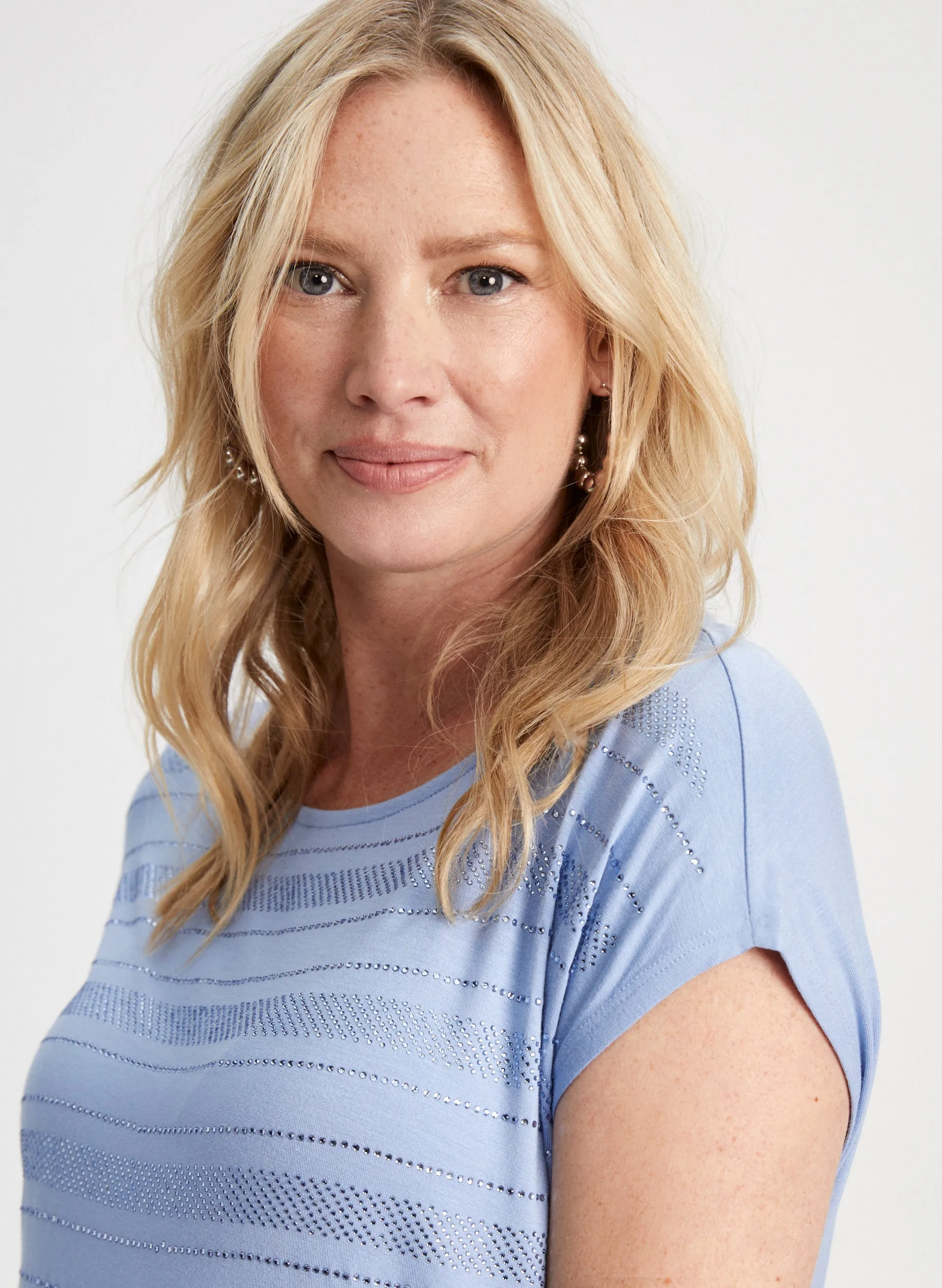 Cap Sleeve Stripe Detail Tee sold by Laura product image thumbnail 2