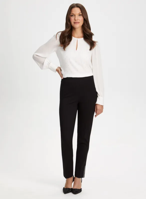 Rhinestone-Studded Blouse & Pants sold by Laura