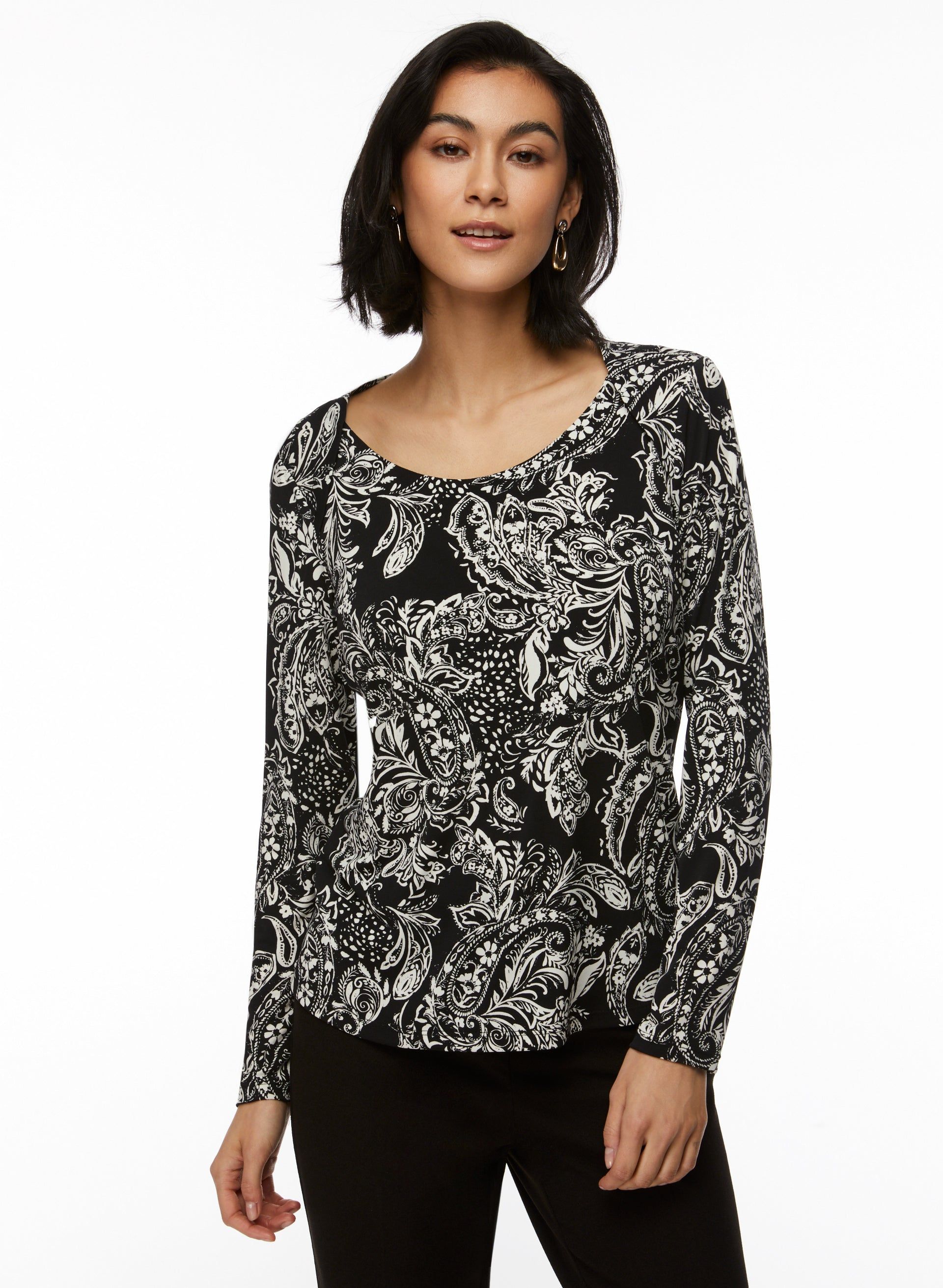 Paisley Print Long Sleeve Top sold by Laura