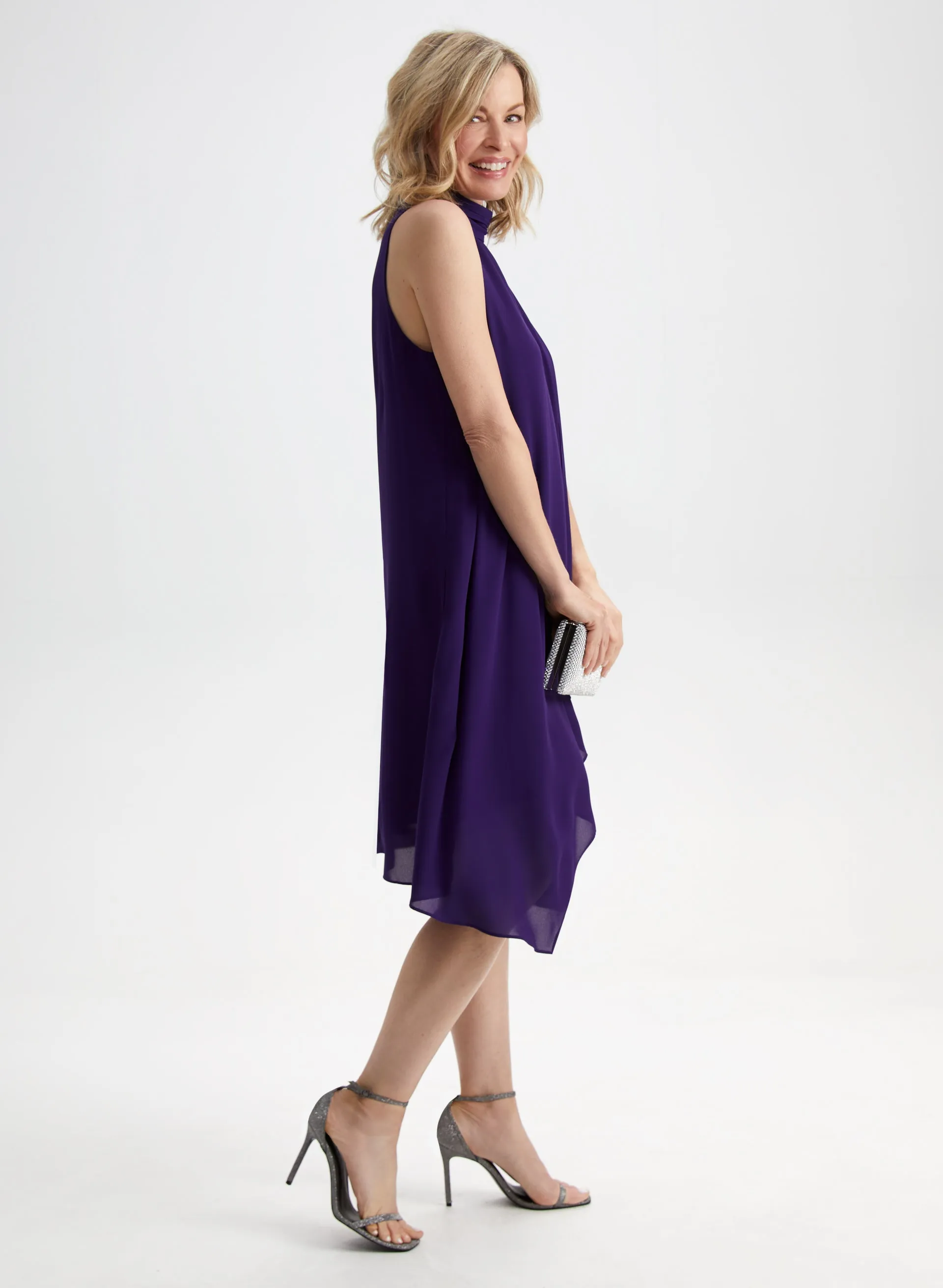 Sleeveless Mock Neck Chiffon Dress sold by Laura product image thumbnail 2