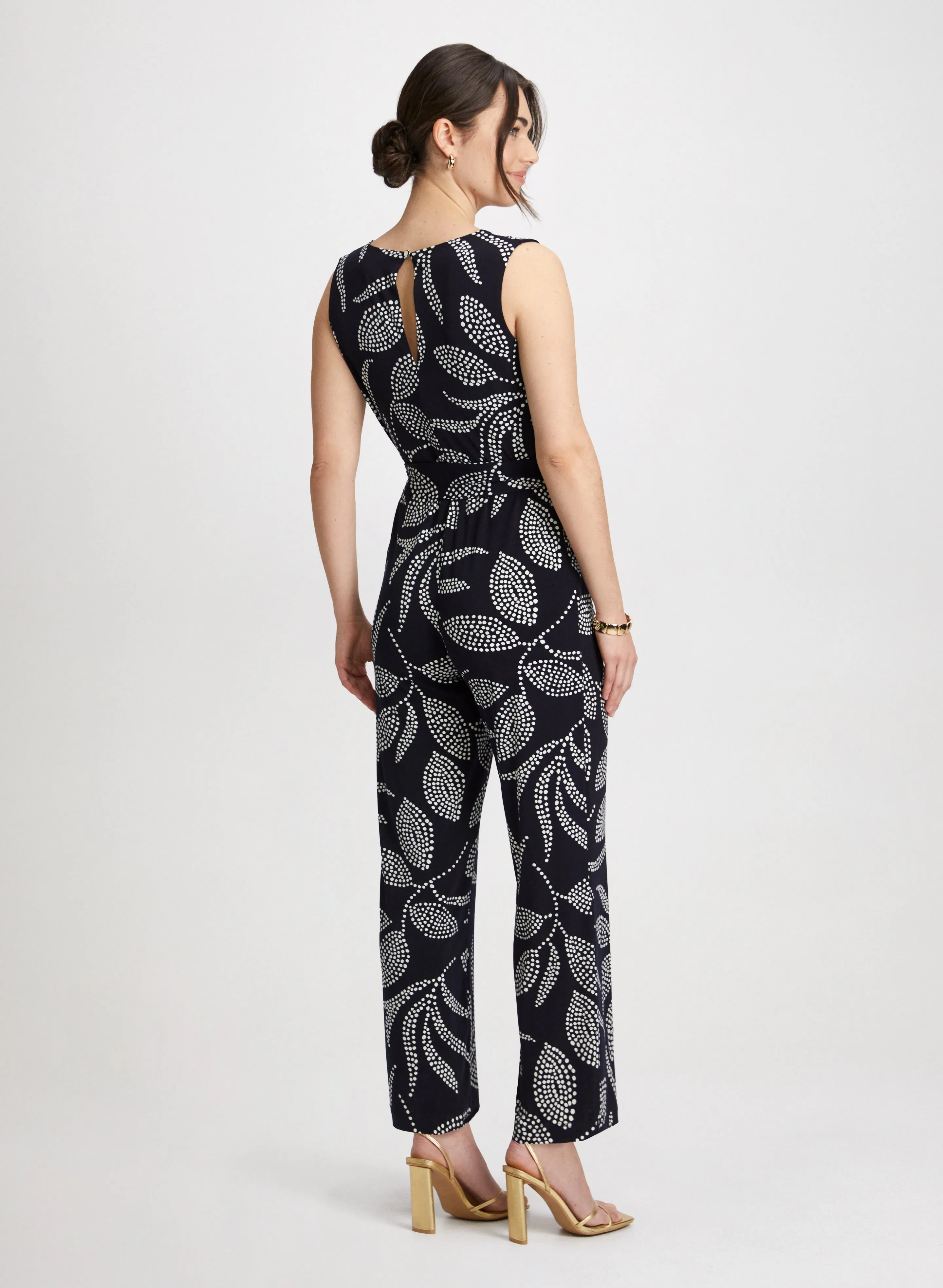 Leaf Print Wide Leg Jumpsuit sold by Laura product image thumbnail 3