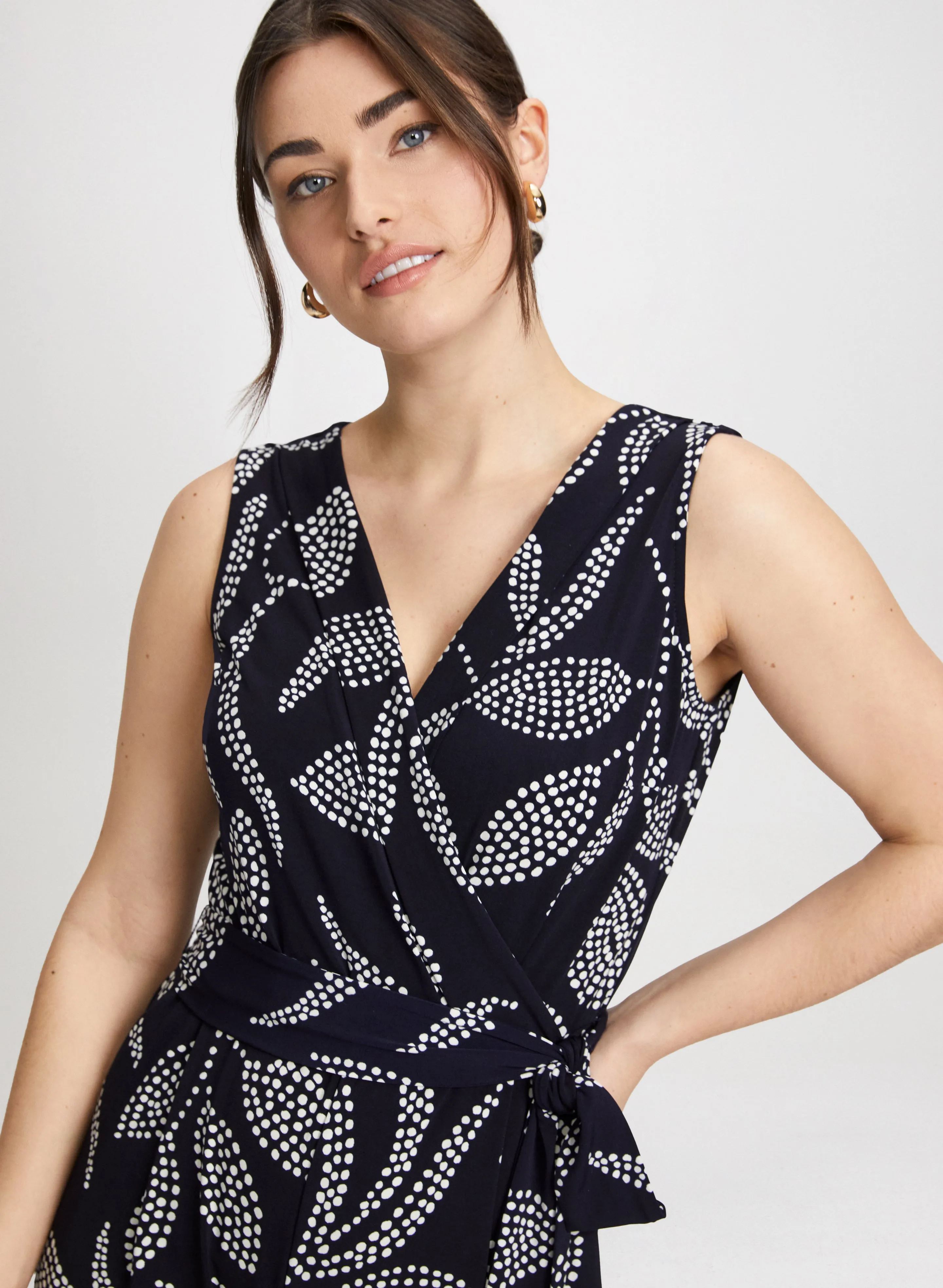 Leaf Print Wide Leg Jumpsuit sold by Laura product image thumbnail 5