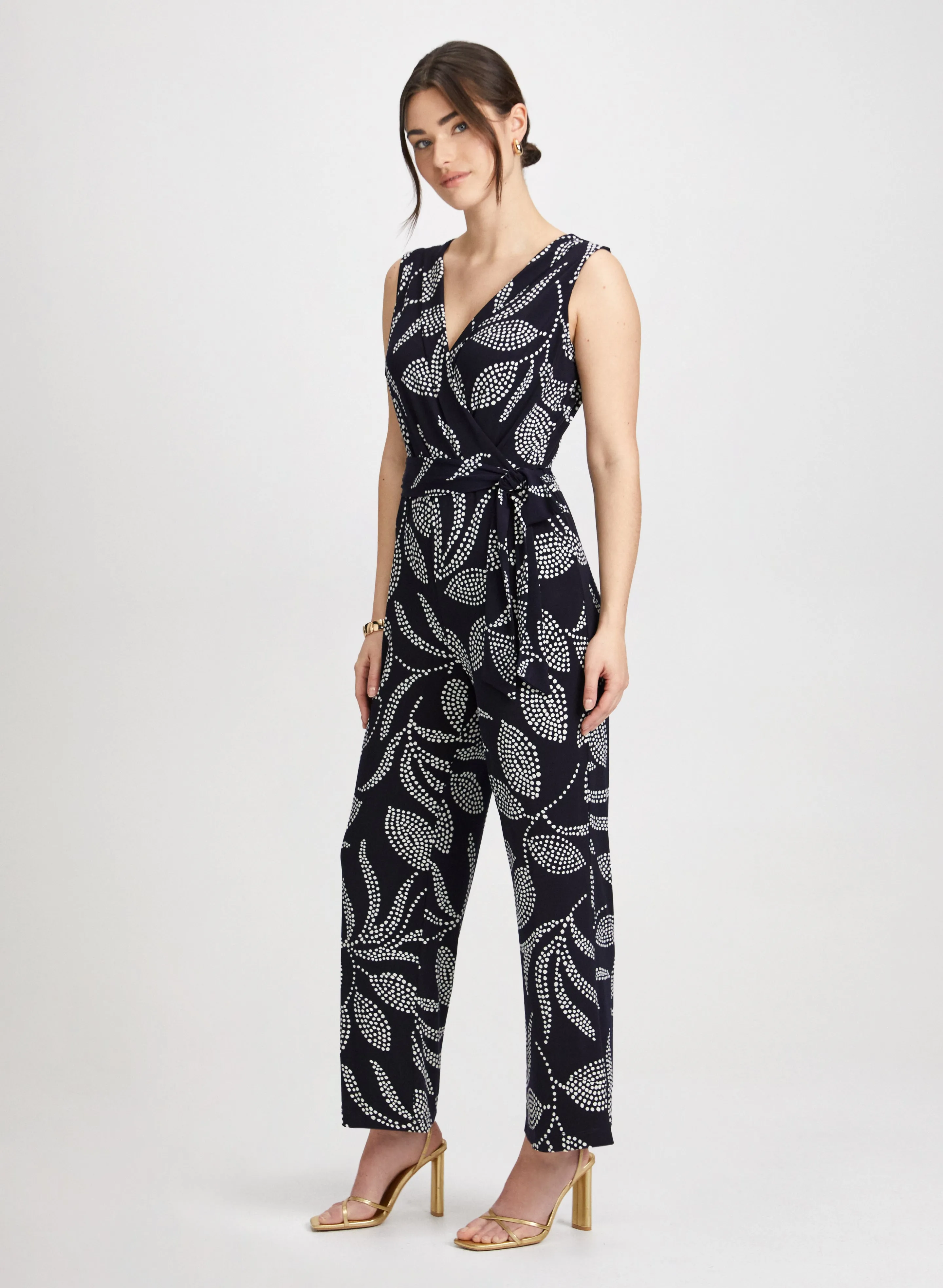 Leaf Print Wide Leg Jumpsuit sold by Laura product image thumbnail 2