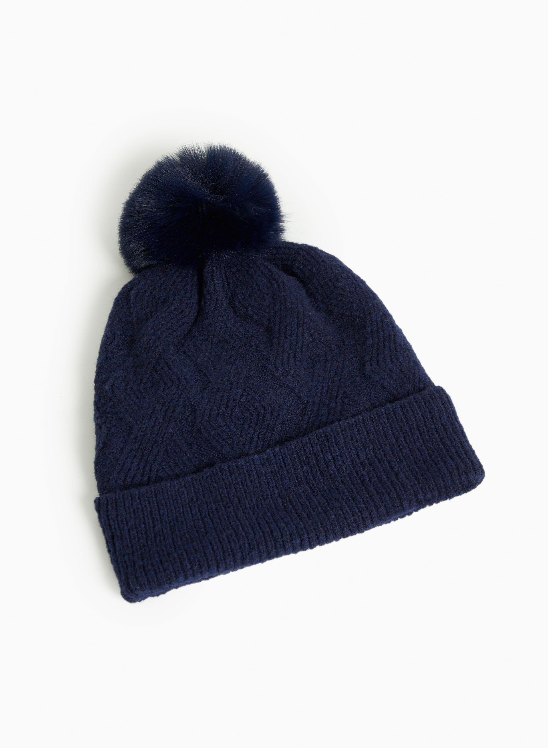 Cable Knit Fleece-Lined Hat sold by Laura