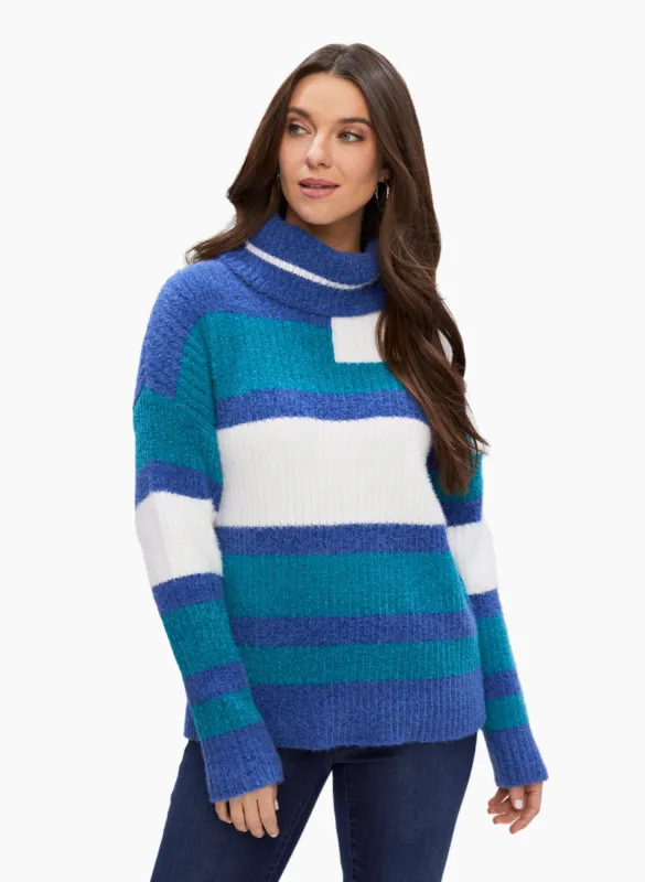 Colour Block Turtleneck Sweater sold by Laura