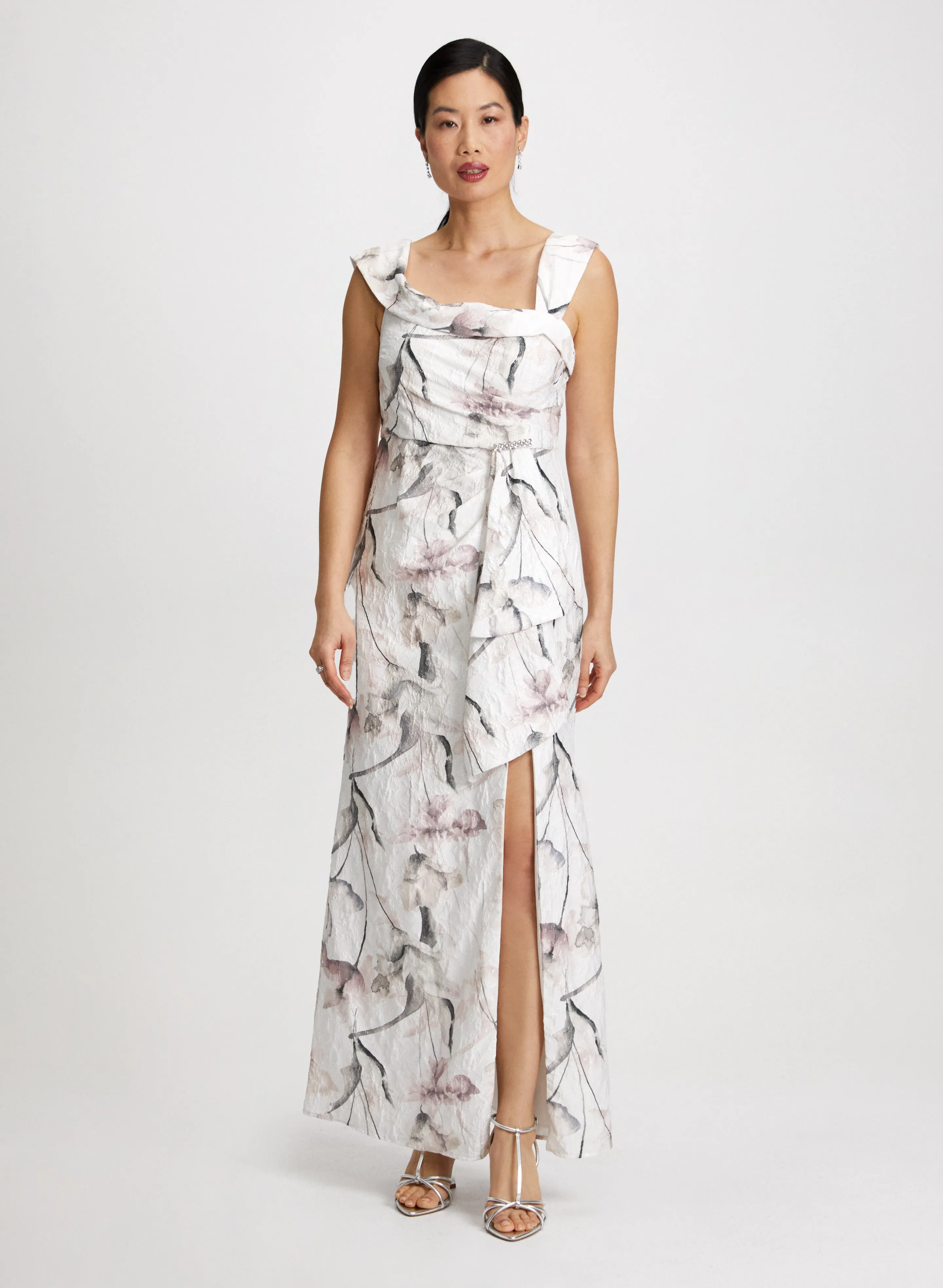 Floral Asymmetric Ruffle Dress sold by Laura