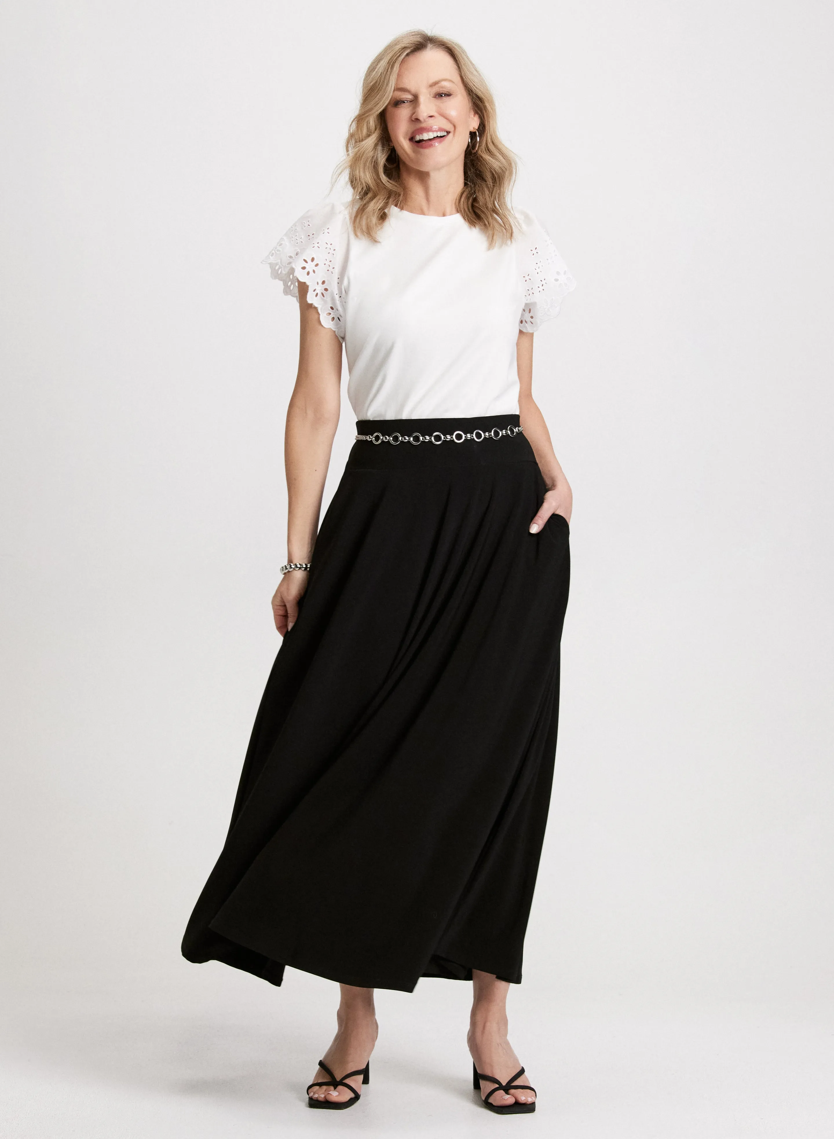 Eyelet T-Shirt & Maxi Skirt sold by Laura