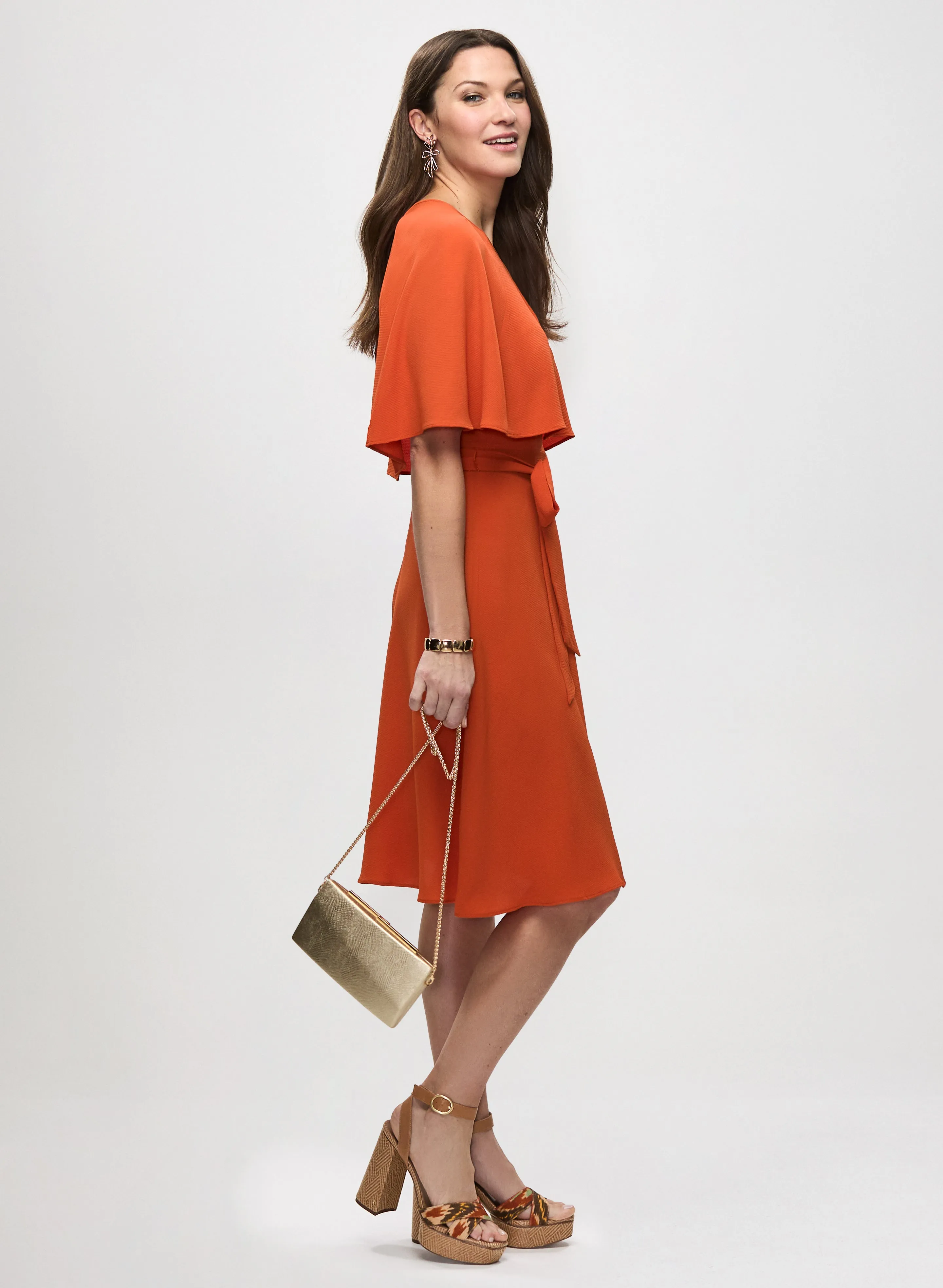 Keyhole Detail Capelet Dress sold by Laura product image thumbnail 2