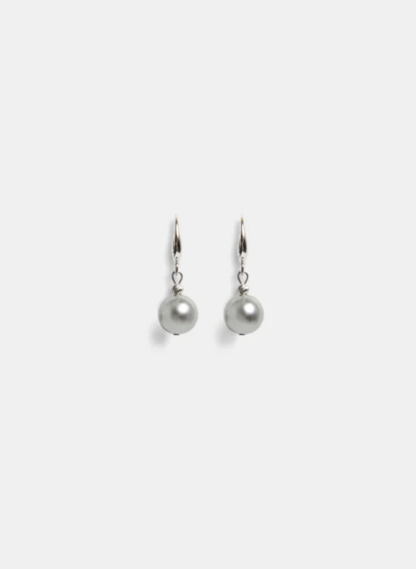 Metallic Pearl Detail Drop Earrings sold by Laura