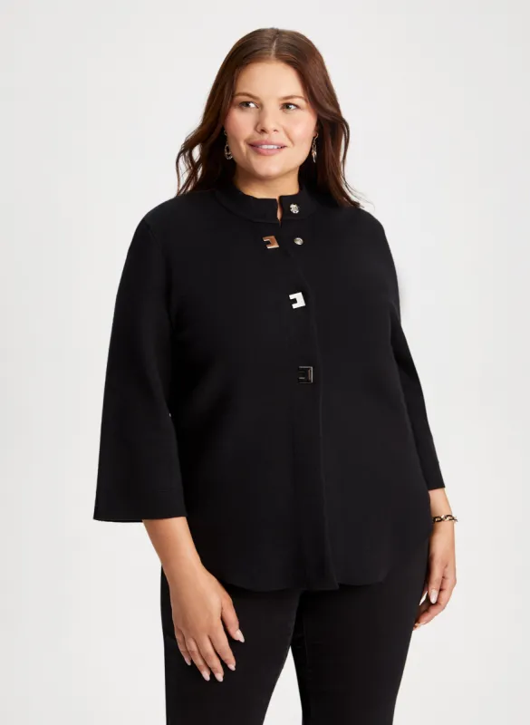 Mock Neck Button Front Cardigan sold by Laura