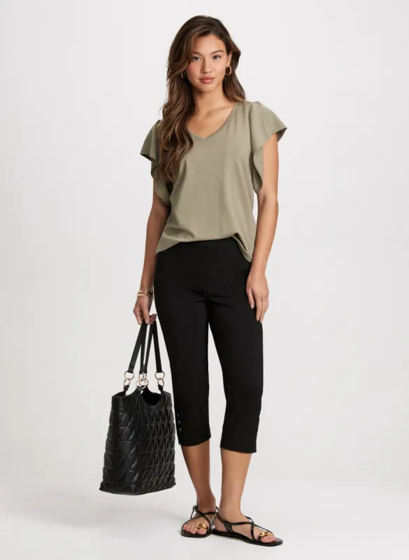 Cap Sleeve Tee & Pull-On Bengaline Capris sold by Laura