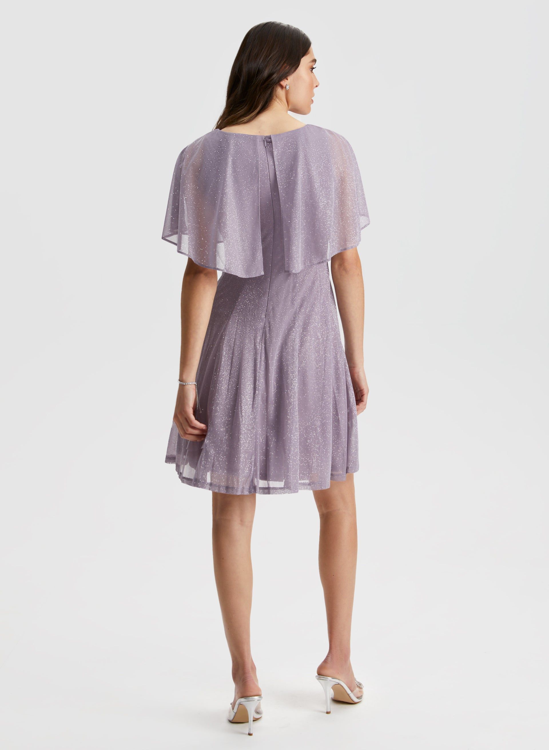Glitter Mesh Capelet Dress sold by Laura product image thumbnail 4
