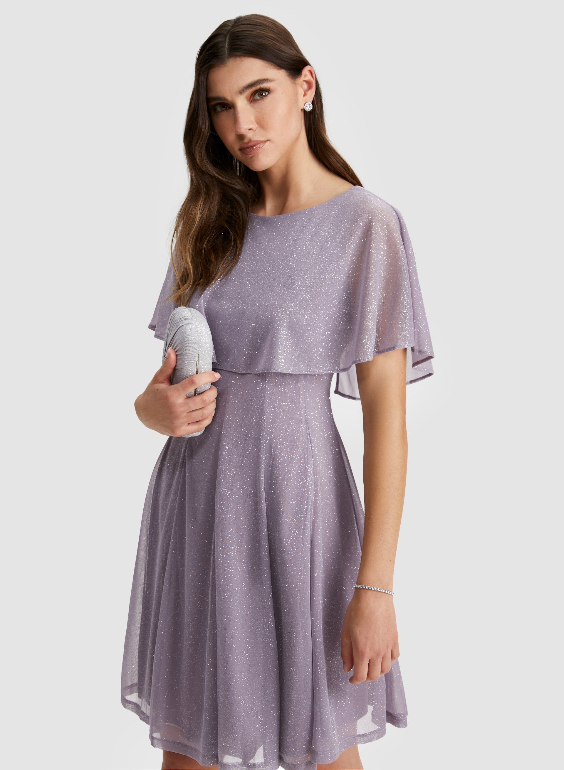 Glitter Mesh Capelet Dress sold by Laura product image thumbnail 5