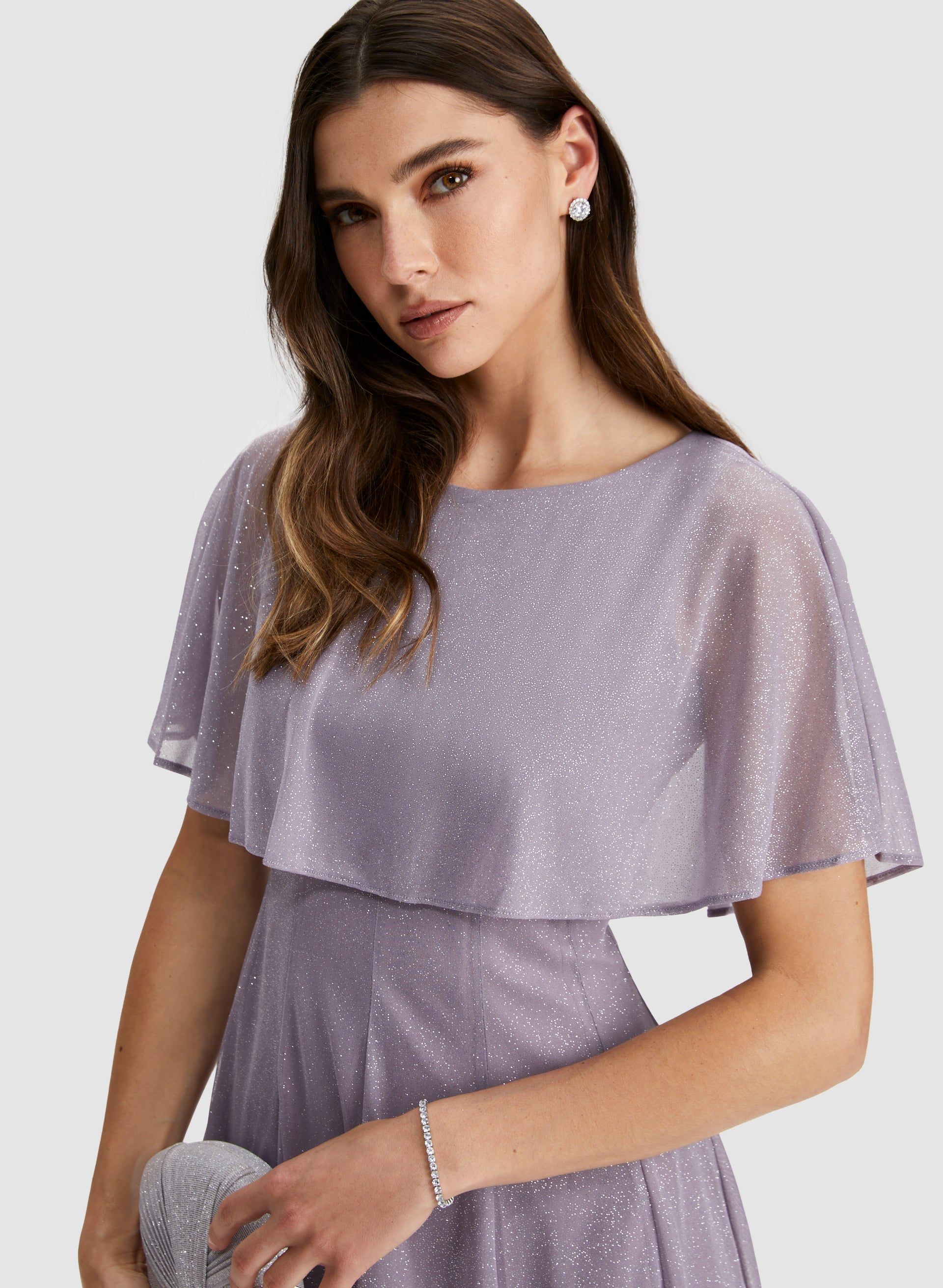 Glitter Mesh Capelet Dress sold by Laura product image thumbnail 2