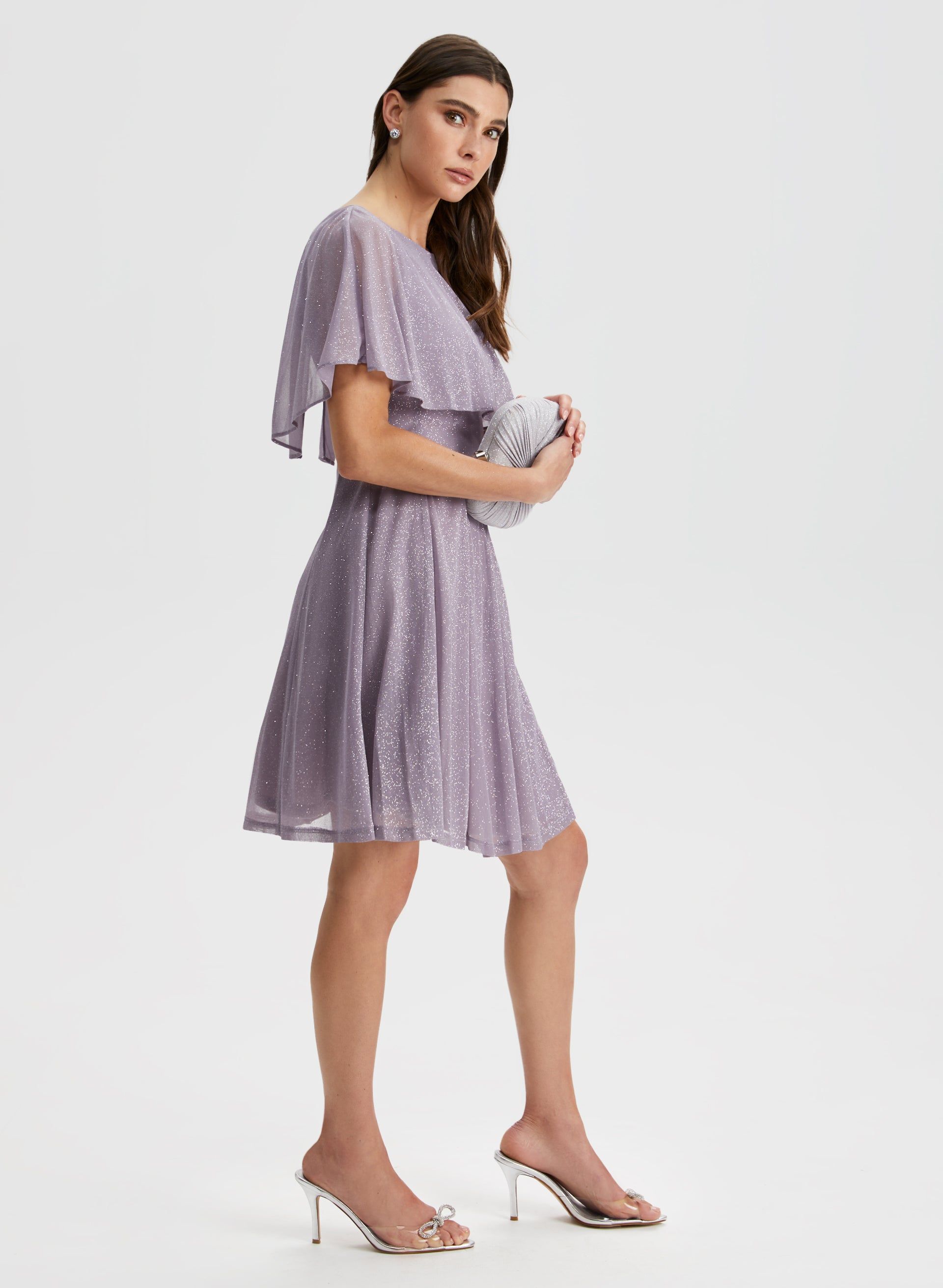 Glitter Mesh Capelet Dress sold by Laura product image thumbnail 3