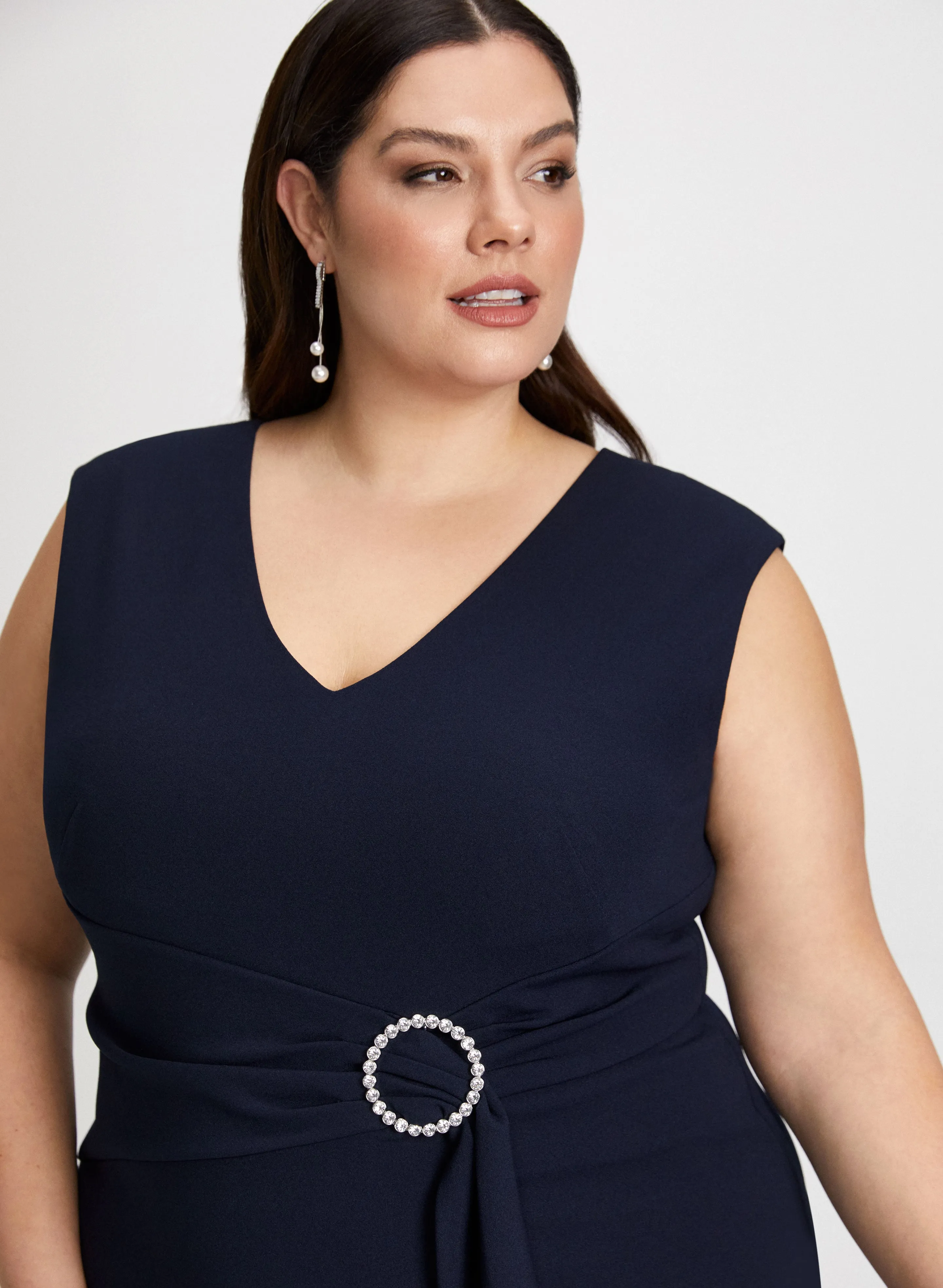 Rhinestone Buckle Detail Sheath Dress sold by Laura product image thumbnail 4