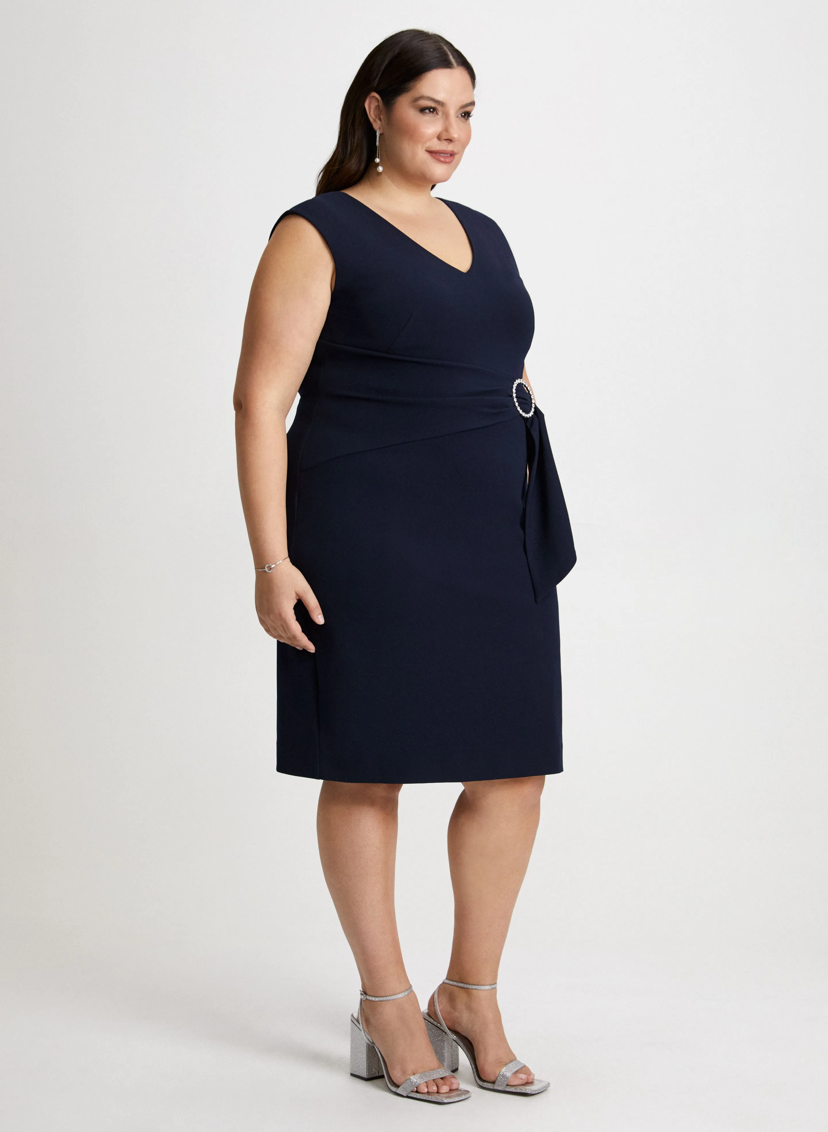 Rhinestone Buckle Detail Sheath Dress sold by Laura product image thumbnail 3