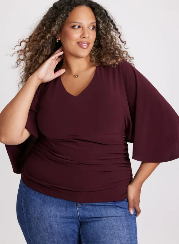 V-Neck Flared Sleeve Top sold by Laura