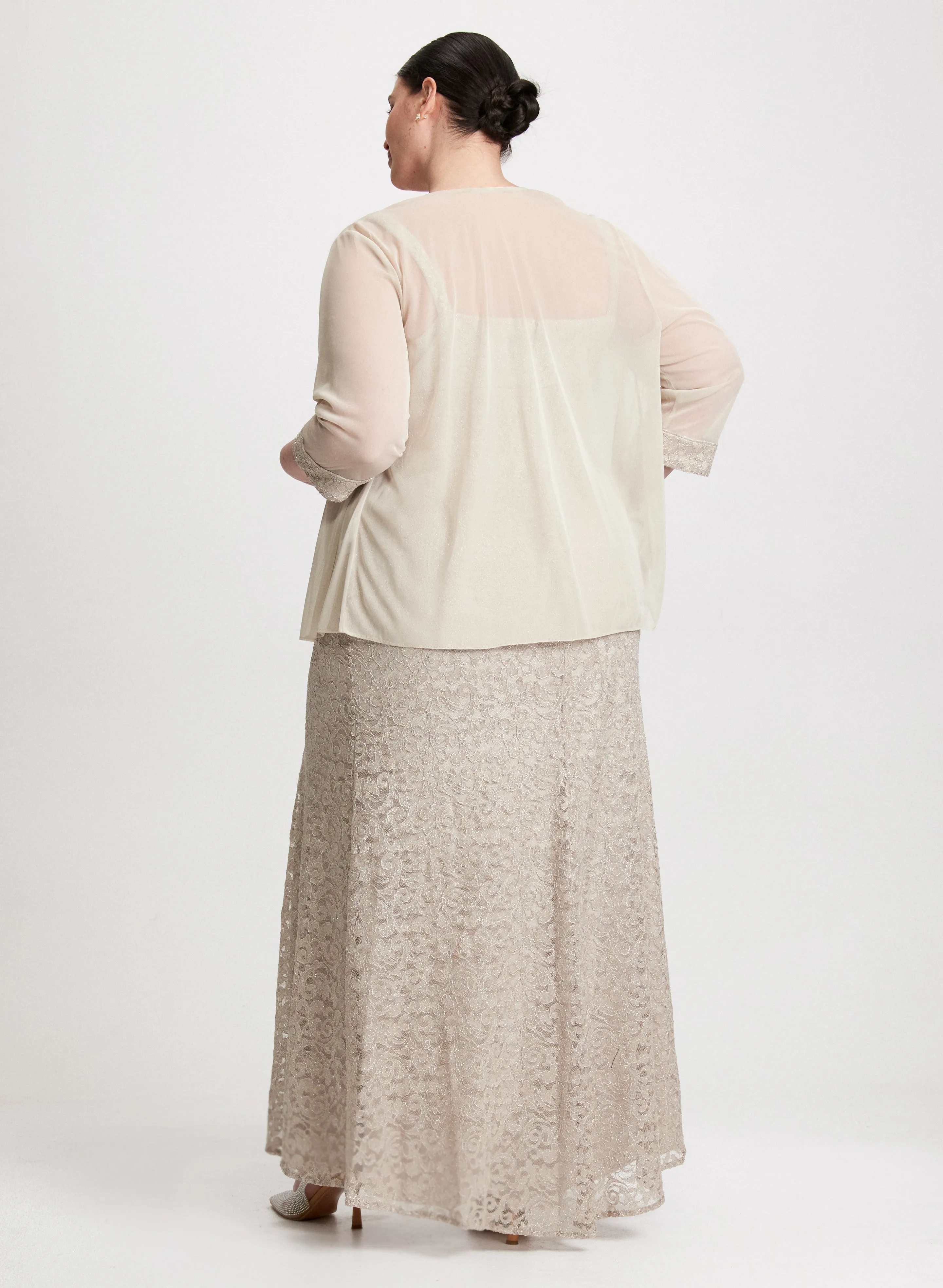 Sheer Jacket & Lace Dress Set sold by Laura product image thumbnail 3