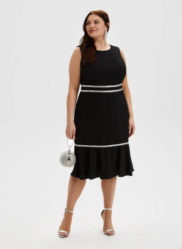 Glitter Trim Sleeveless Dress sold by Laura
