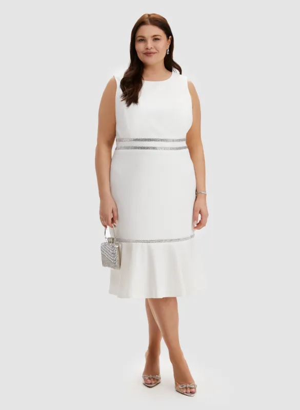 Glitter Trim Sleeveless Dress sold by Laura