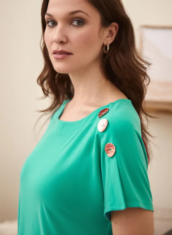 Button Detail Top sold by Laura