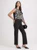 Sofia Vegan Leather Trim Straight-Leg Pants - Regular sold by Laura