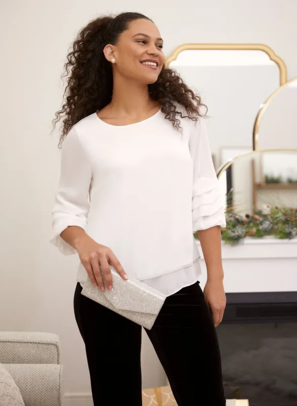 Tiered 3/4 Sleeve Blouse sold by Laura