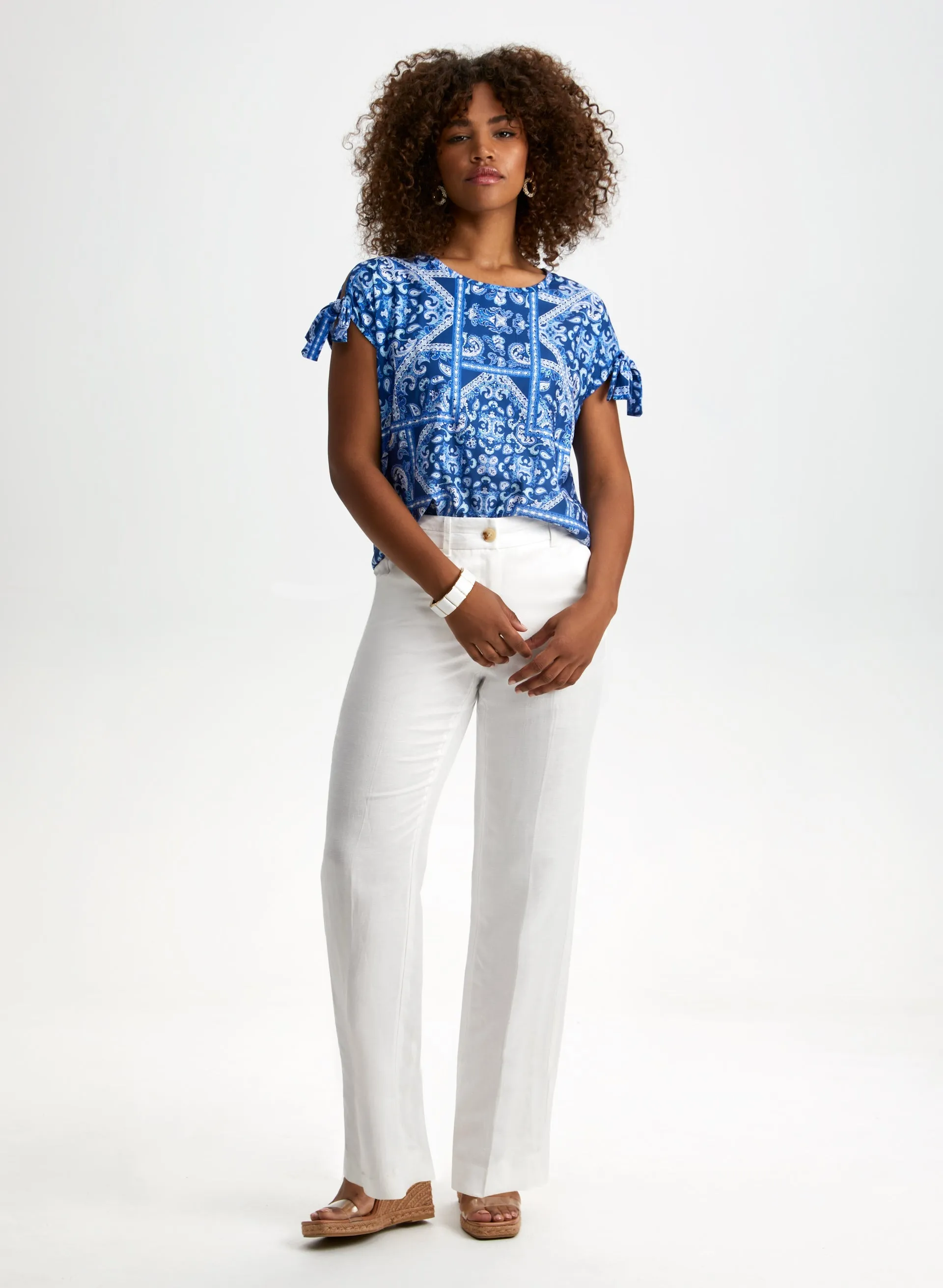 Paisley Print Tie Sleeve Tee sold by Laura product image thumbnail 3