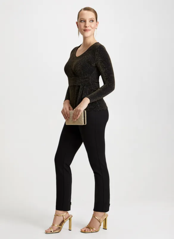 Metallic Top & Velvet Bow Pants sold by Laura