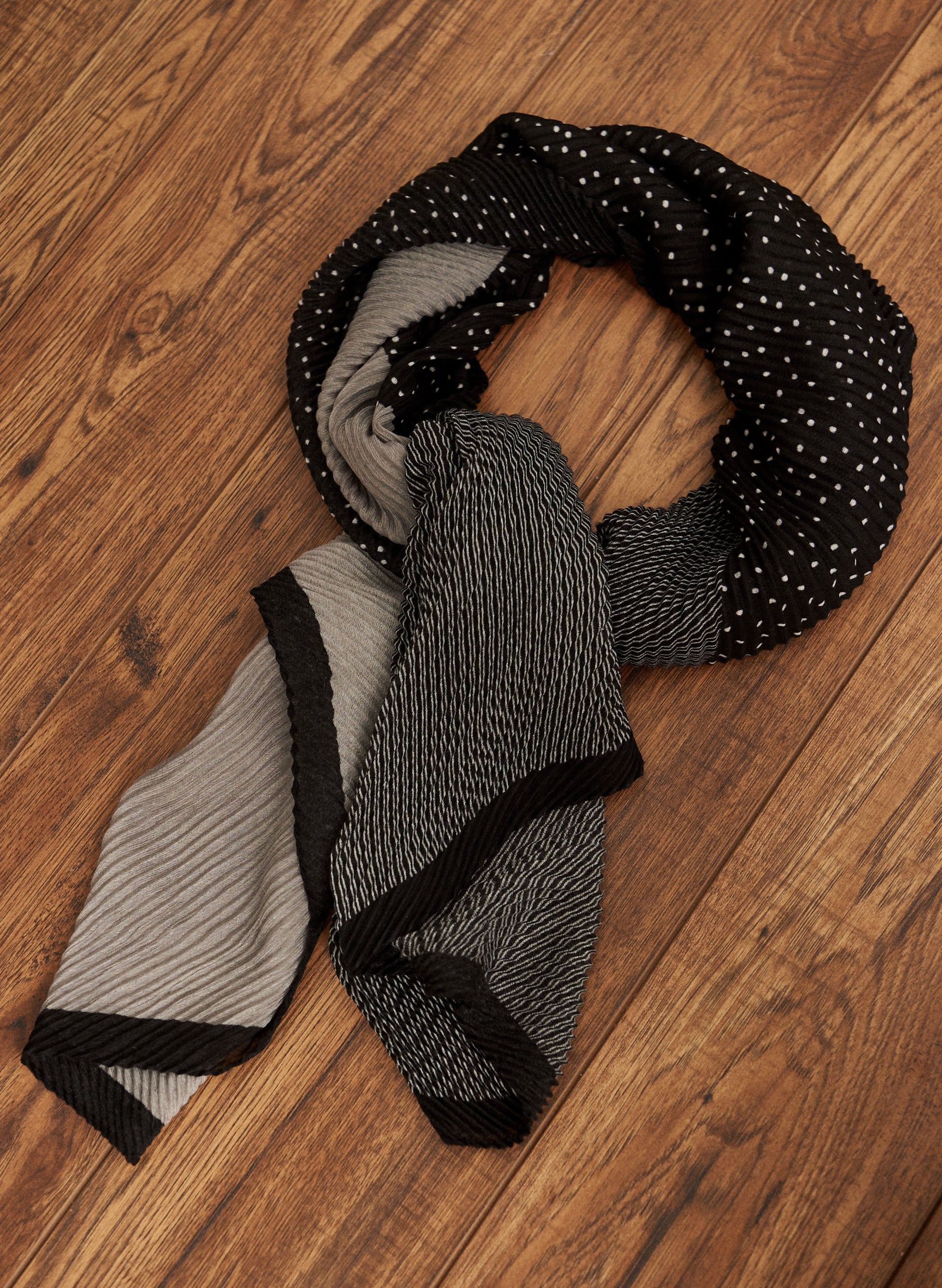 Multi Print Pleated Lightweight Scarf sold by Laura