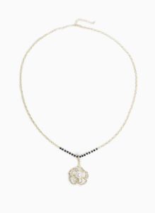 Crystal Flower Pendant Necklace sold by Laura