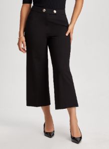 Button Detail Gaucho Wide Leg Pants sold by Laura