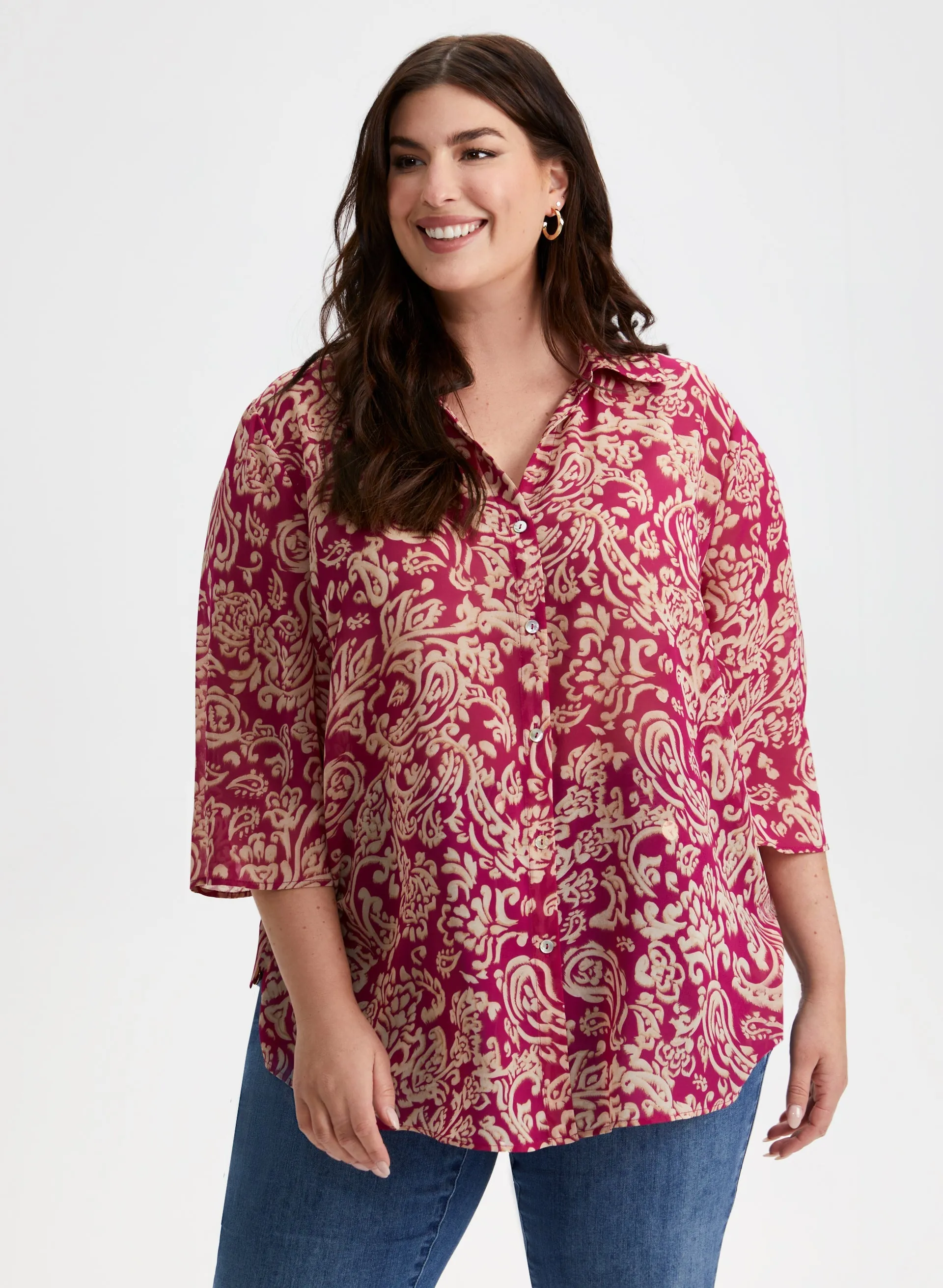 Paisley Print 3/4 Sleeve Blouse sold by Laura product image thumbnail 5