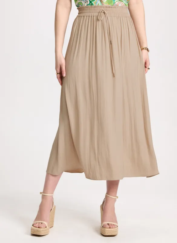 Satin Drawstring Waist Skirt sold by Laura