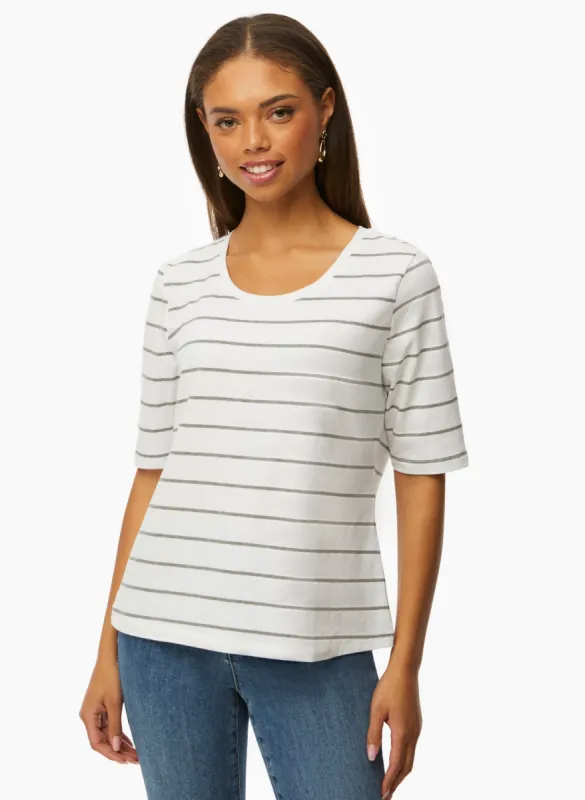 Stripe Print Tee sold by Laura