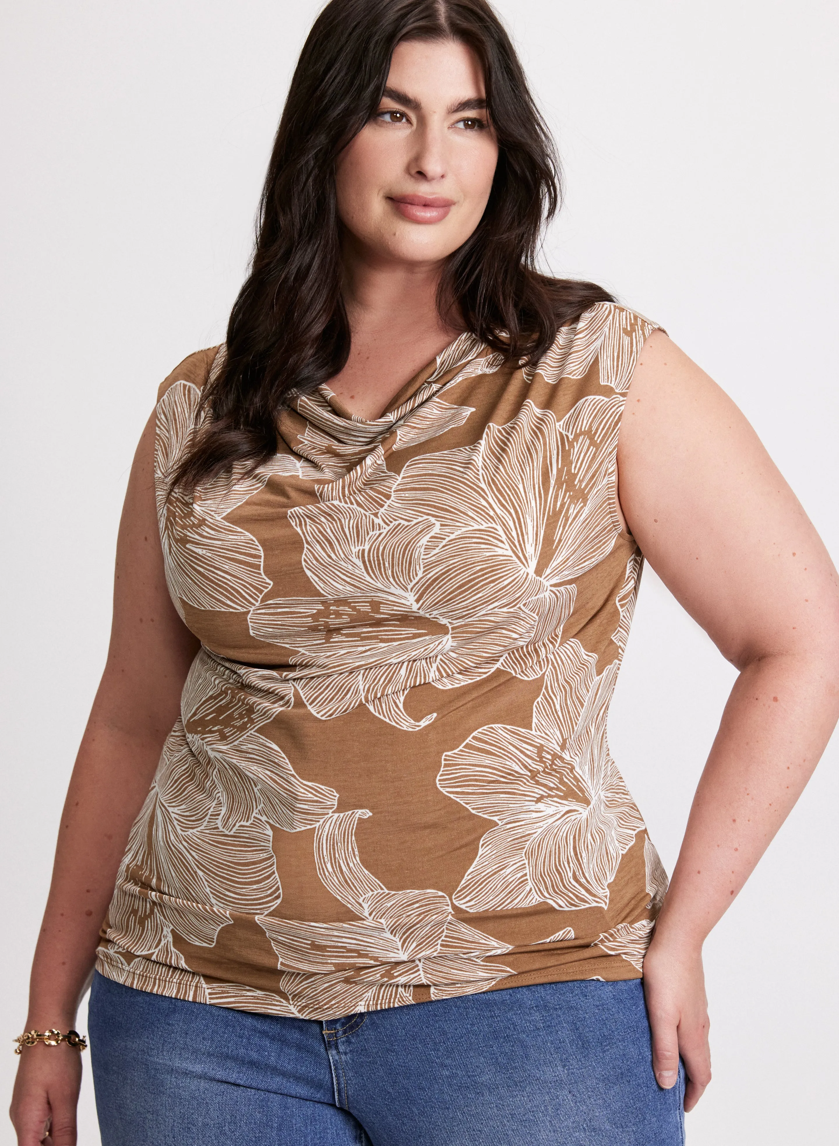 Cowl-Neck Floral Print Top sold by Laura product image thumbnail 5