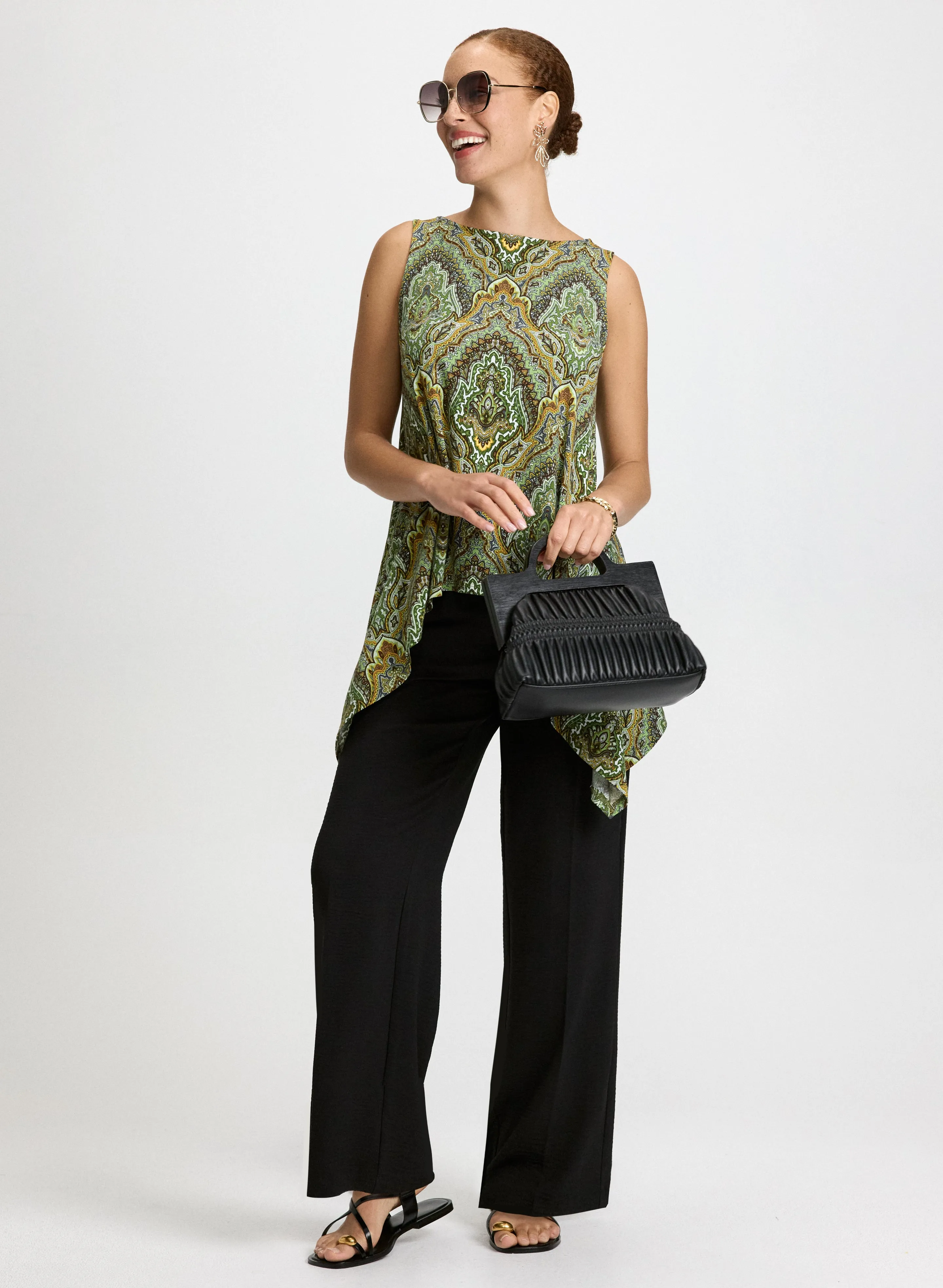 Sleeveless Paisley Top & Crepe Pull-On Pants sold by Laura
