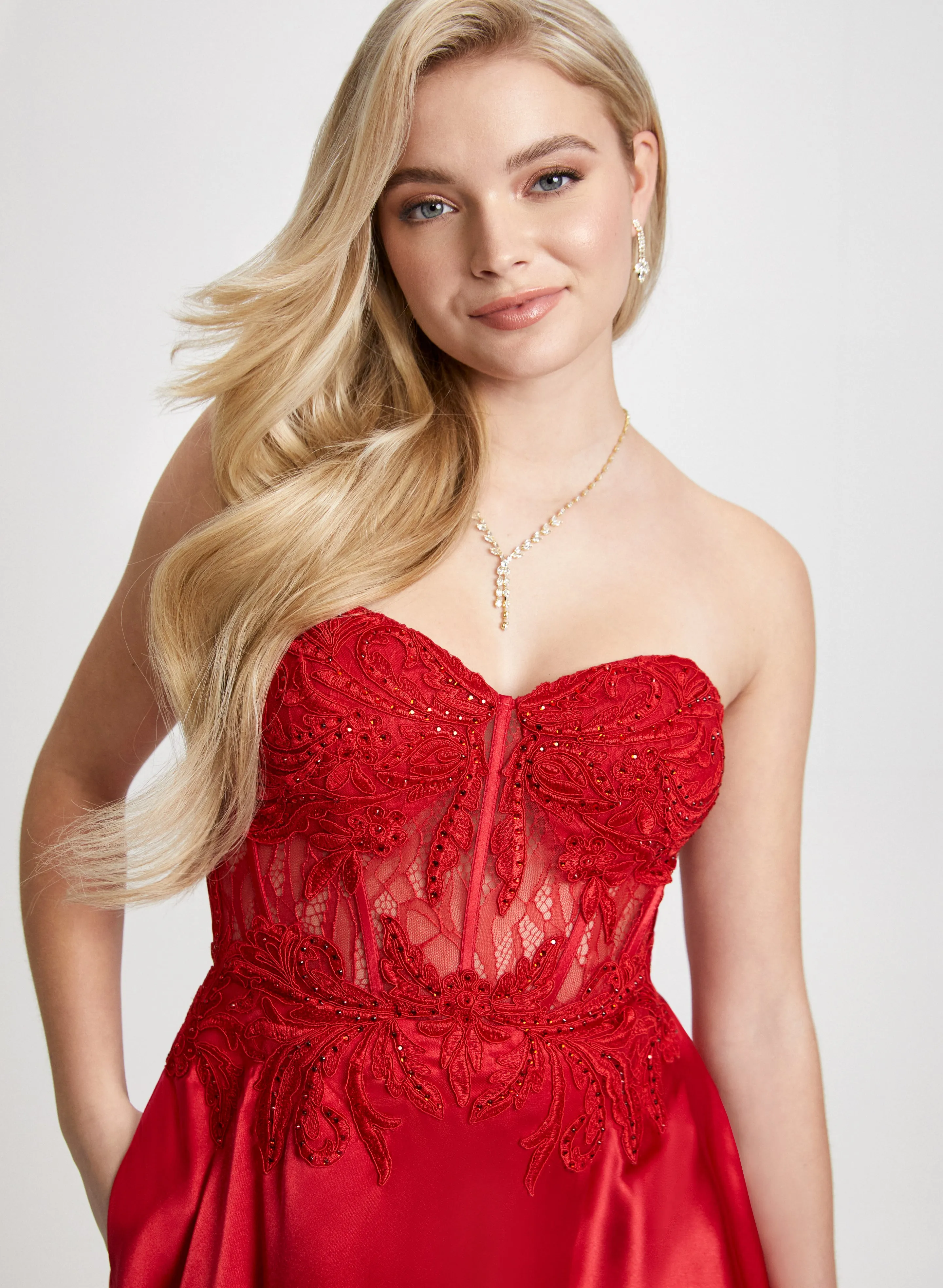 Lace Corset Strapless Dress sold by Laura product image thumbnail 5