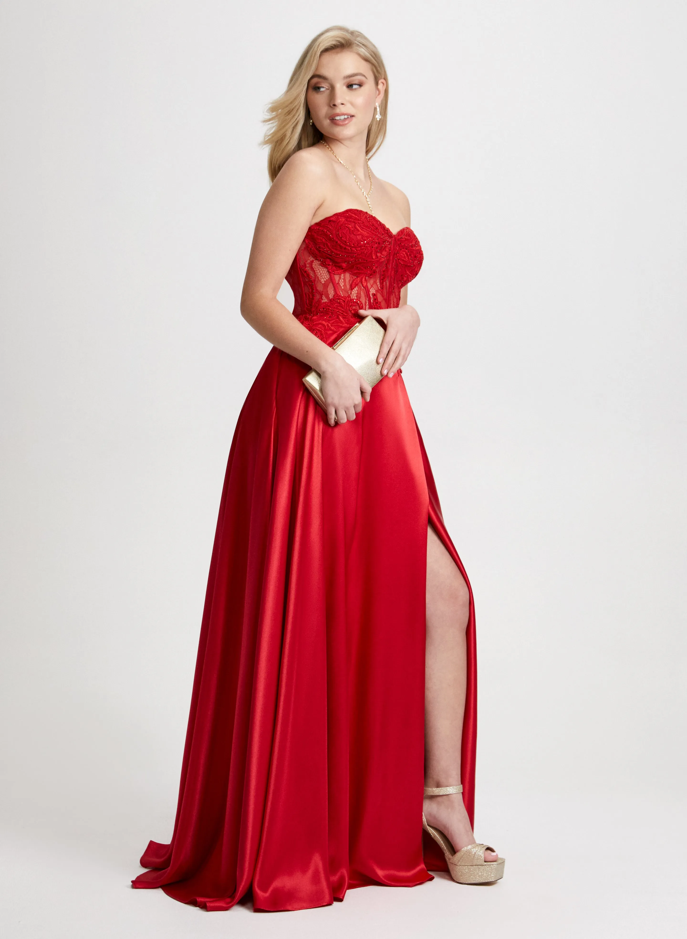 Lace Corset Strapless Dress sold by Laura product image thumbnail 2