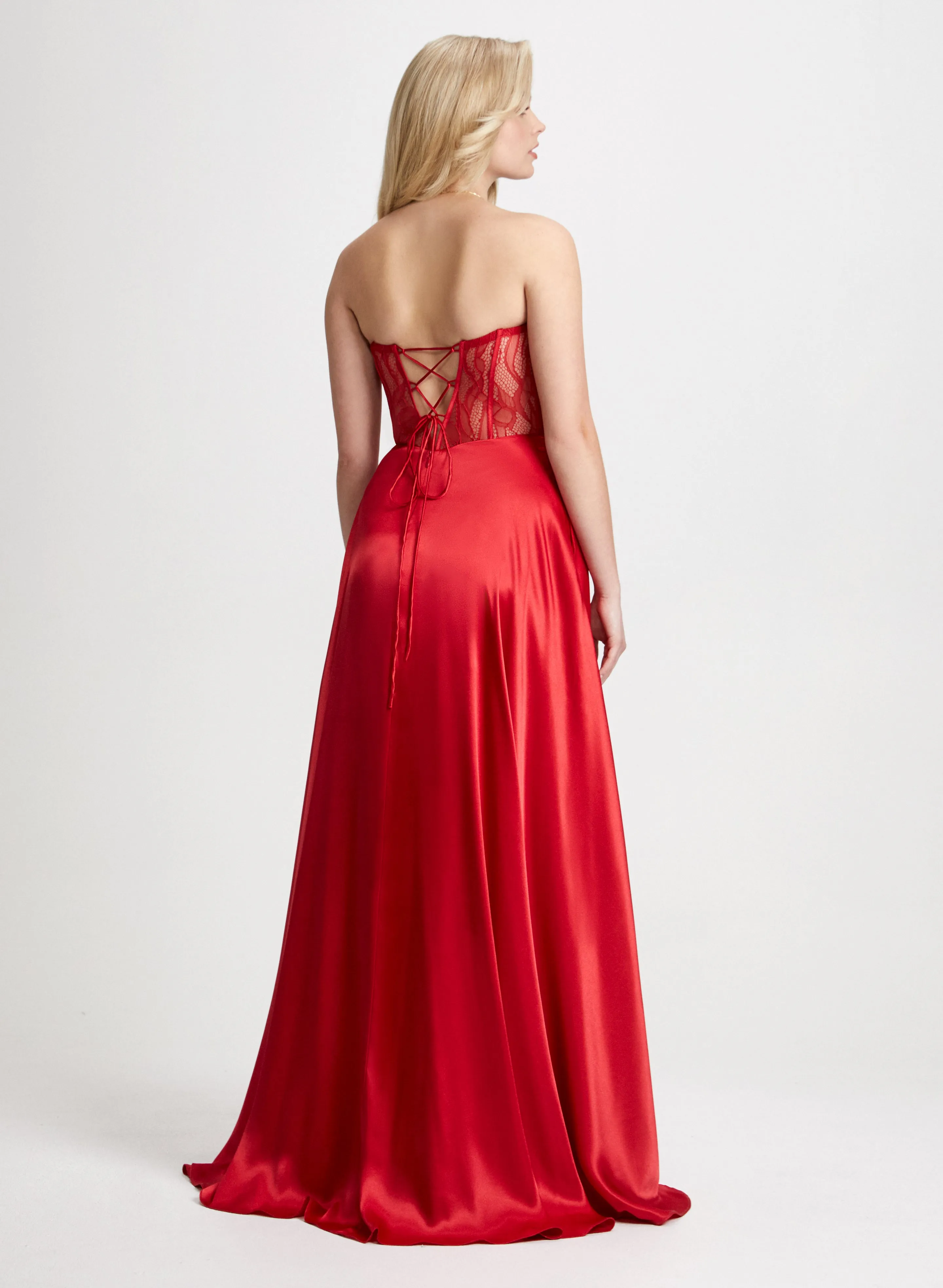 Lace Corset Strapless Dress sold by Laura product image thumbnail 3