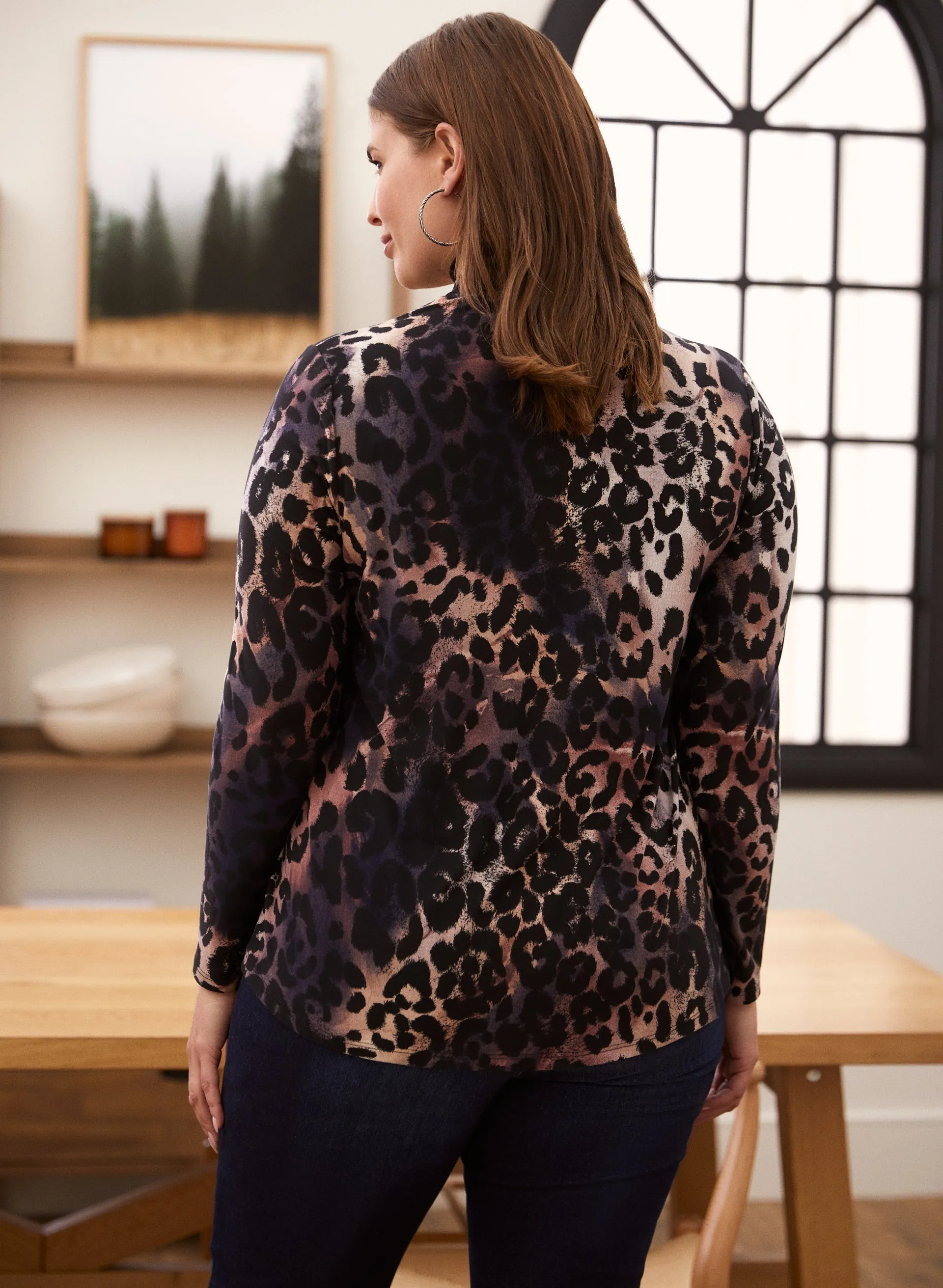 Cheetah Print Turtleneck Top sold by Laura product image thumbnail 3