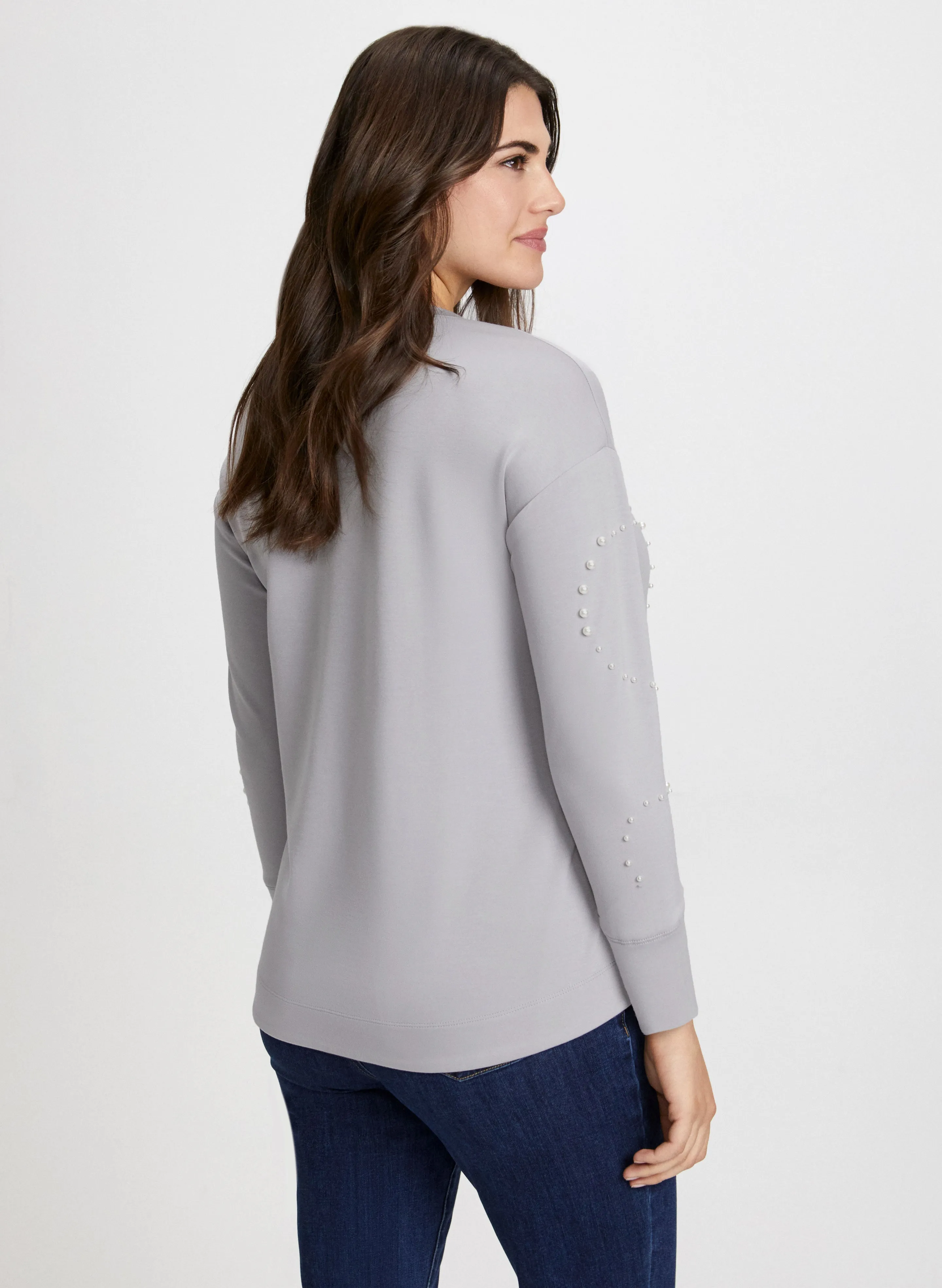 Long Sleeve Pearl Detail Top sold by Laura product image thumbnail 4