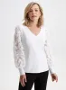 Embellished Mesh Sleeve Top sold by Laura