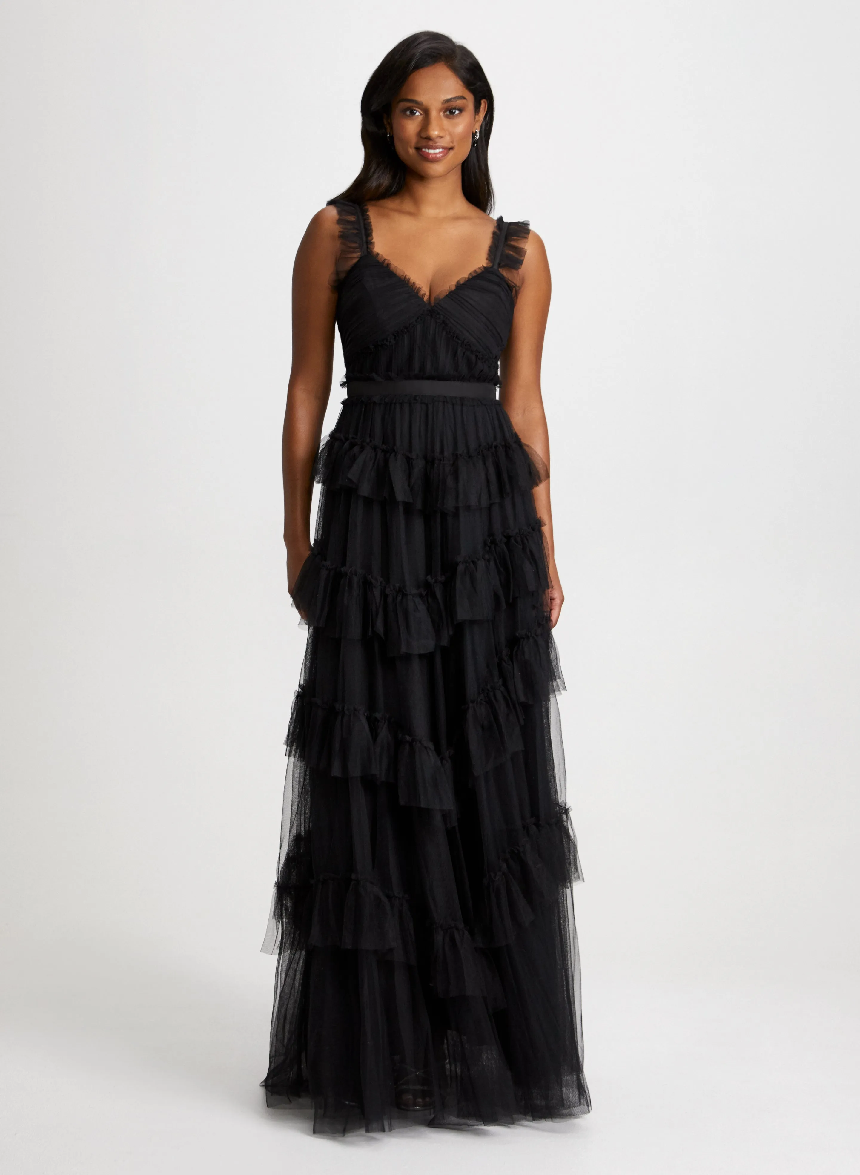 Ruffled Tulle Gown sold by Laura