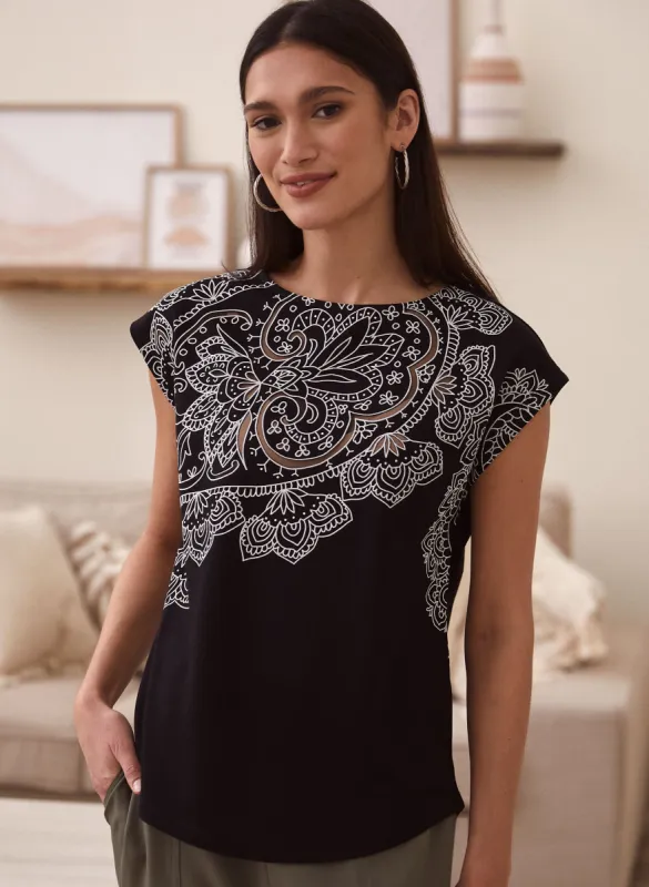 Paisley Detail Tee sold by Laura