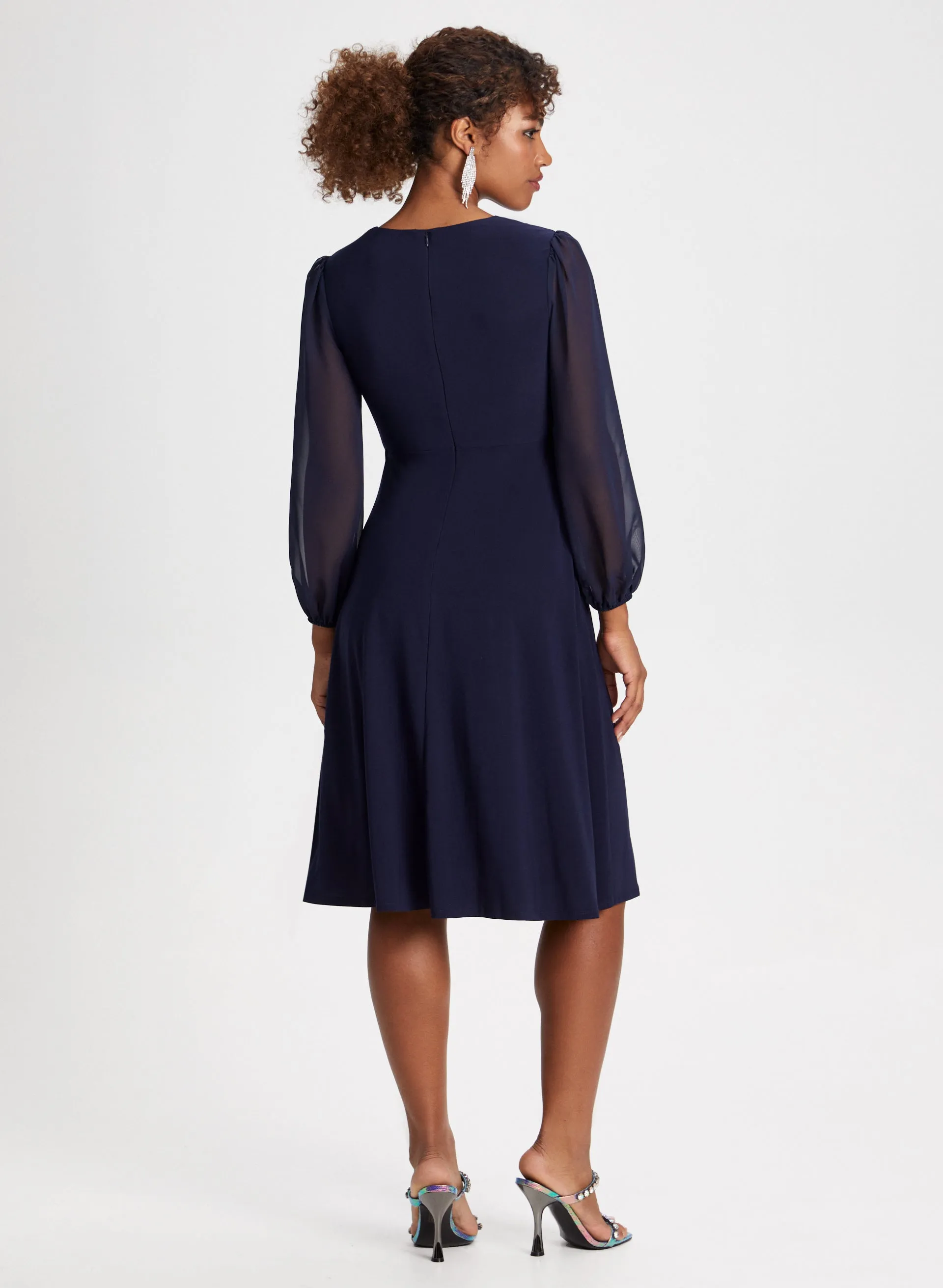 Chiffon Sleeve Ruched Detail Dress sold by Laura product image thumbnail 3