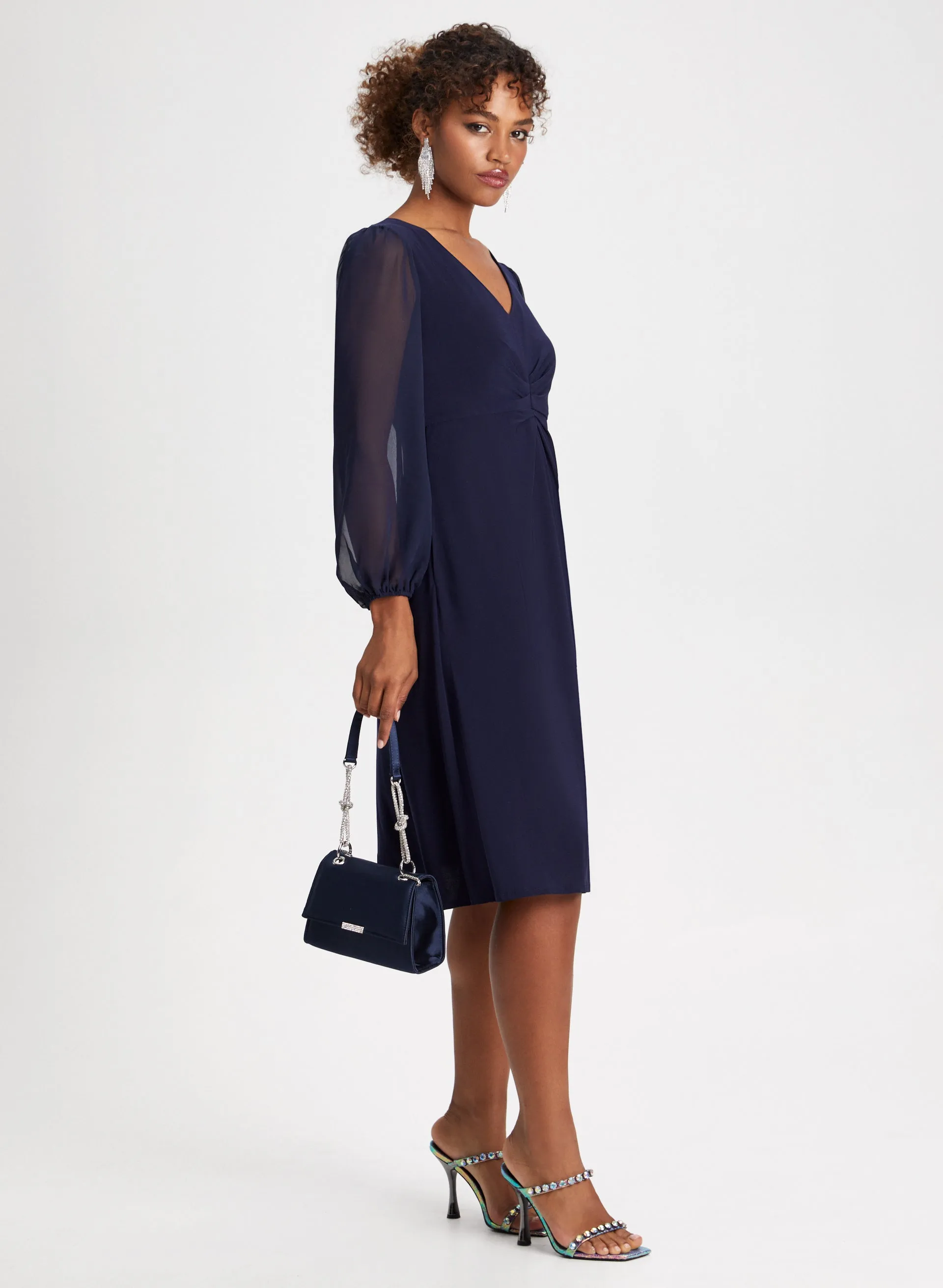 Chiffon Sleeve Ruched Detail Dress sold by Laura product image thumbnail 2