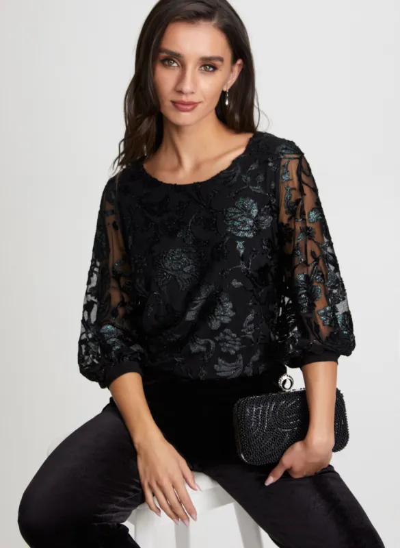 Floral Mesh Top sold by Laura