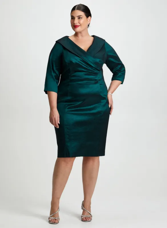 Wrap-Style Taffeta Dress sold by Laura